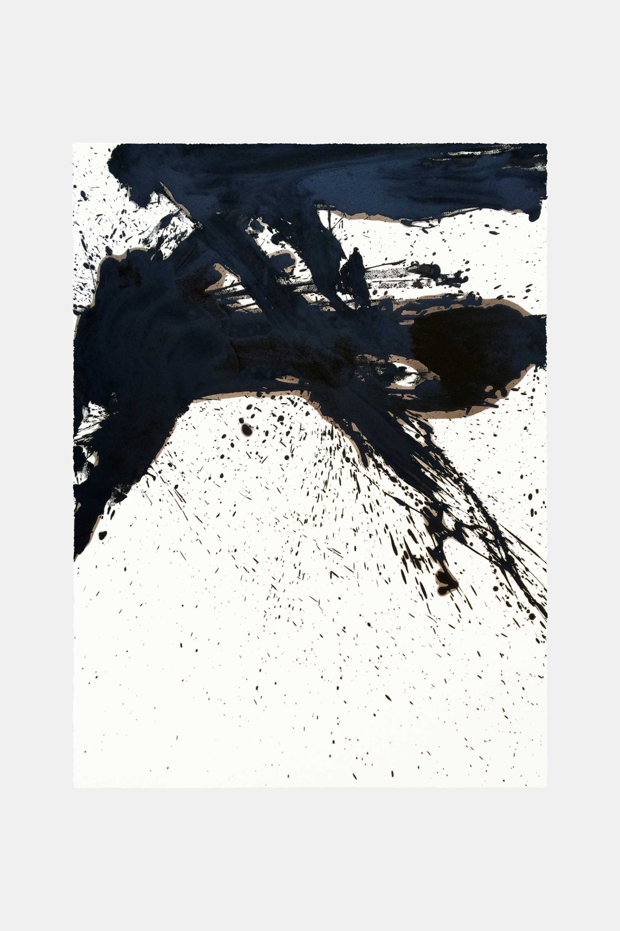 Untitled, 2016. Iron oxide on paper. 56&#160;×&#160;76&#160;cm.