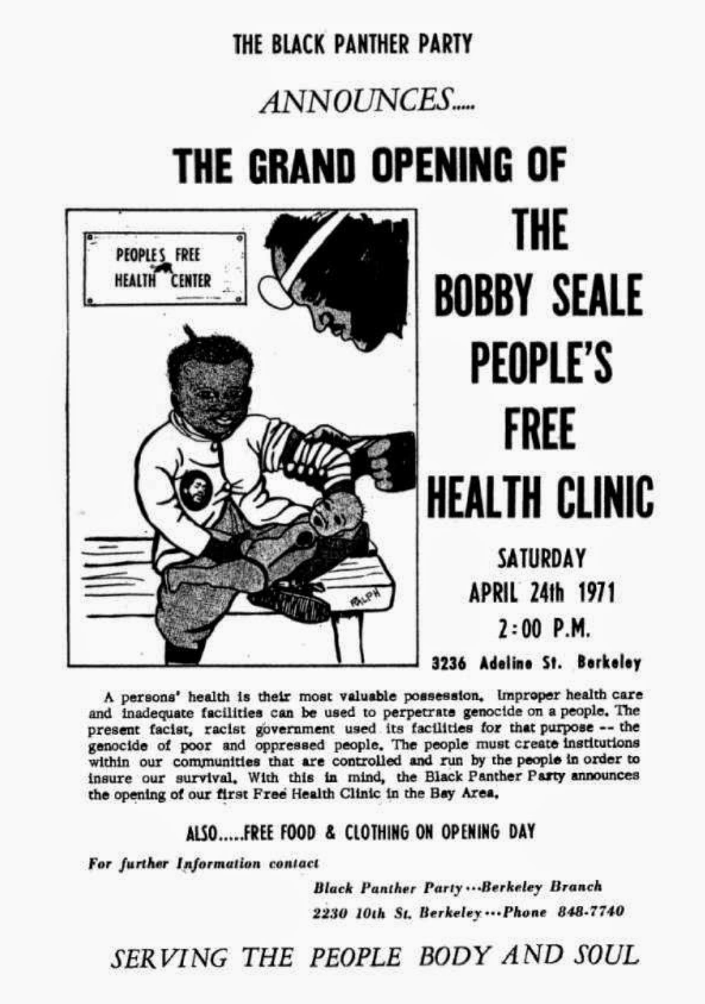 The Black Panther Party for Self Defense (BPP) created over 60 Survival Programs where members served their communities' body and soul.