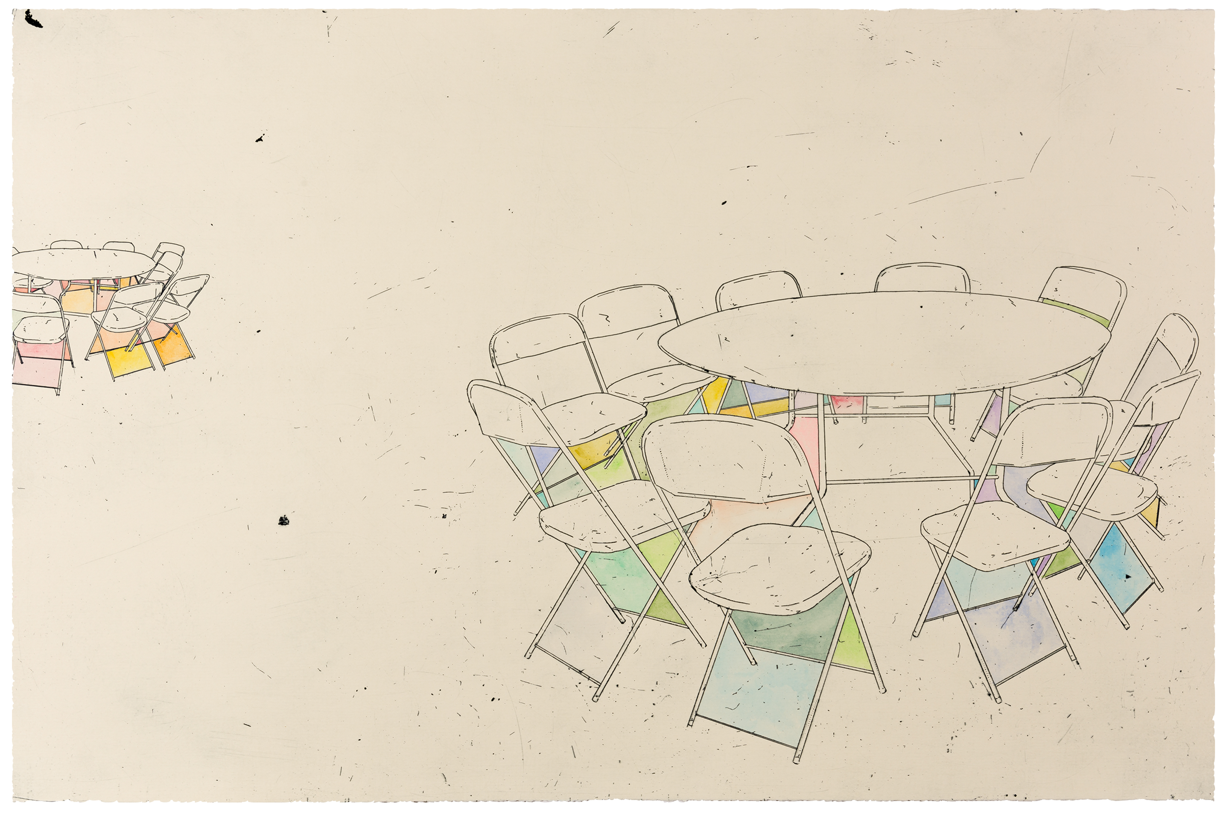 Focus Clarity, intaglio with hand coloring 23 x 35, ed.of 6