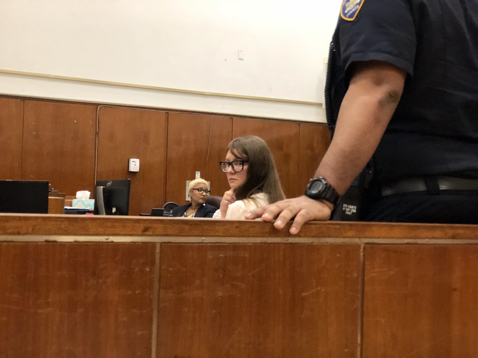 Anna "Delvey" Sorokin pictured during deliberations at her criminal trial in State Supreme Court in Manhattan, Wednesday, Apr. 24, 2019. A jury found Sorokin guilty the following day of eight counts alleging she defrauded banks, luxury hotels, and a private airline company out of more than $200,000 by masquerading as a wealthy German heiress. (Molly Crane-Newman)