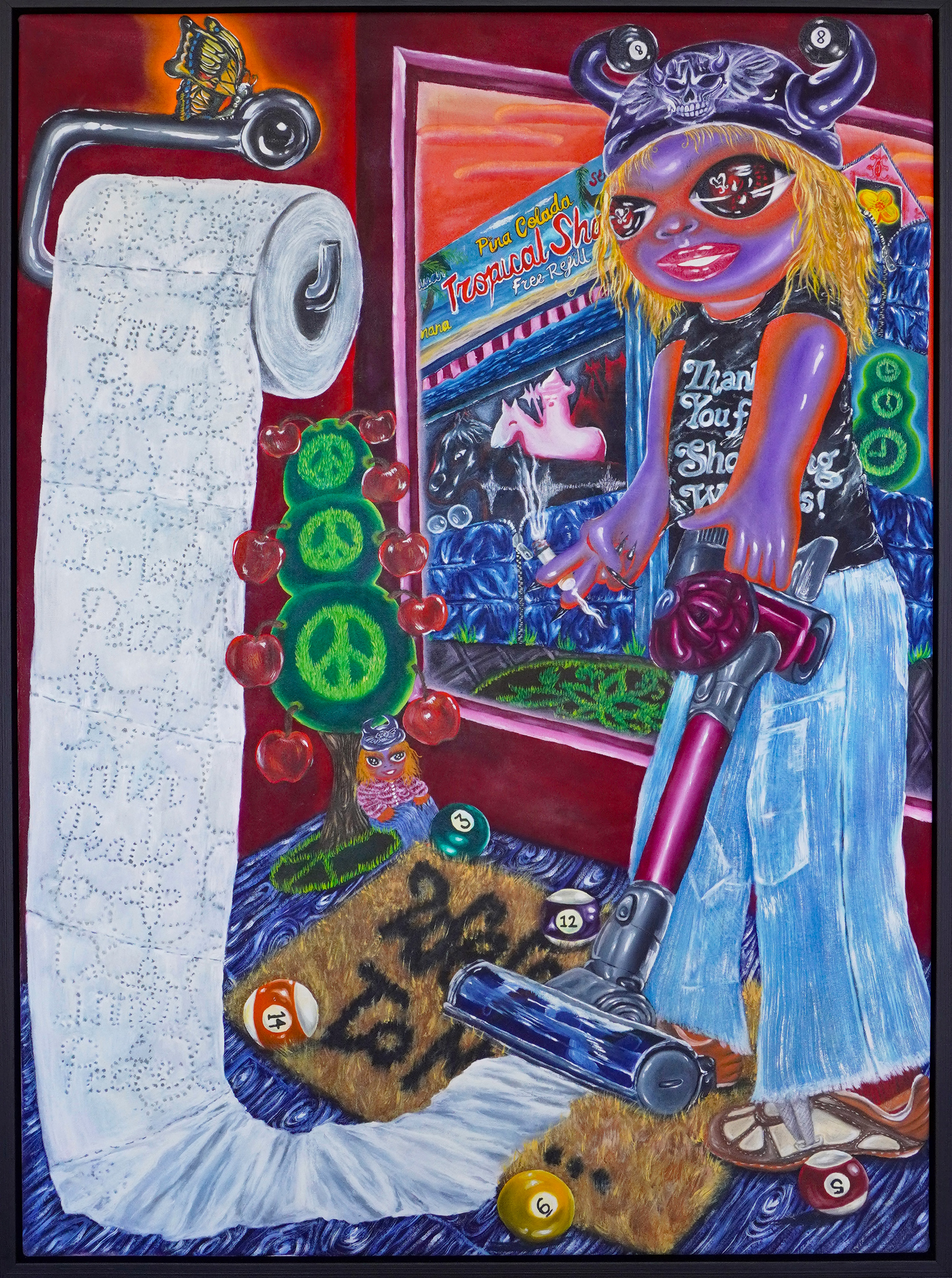 inner peace (2023), oil on canvas. 123 x 90 (framed). Photography Stanley Street Gallery