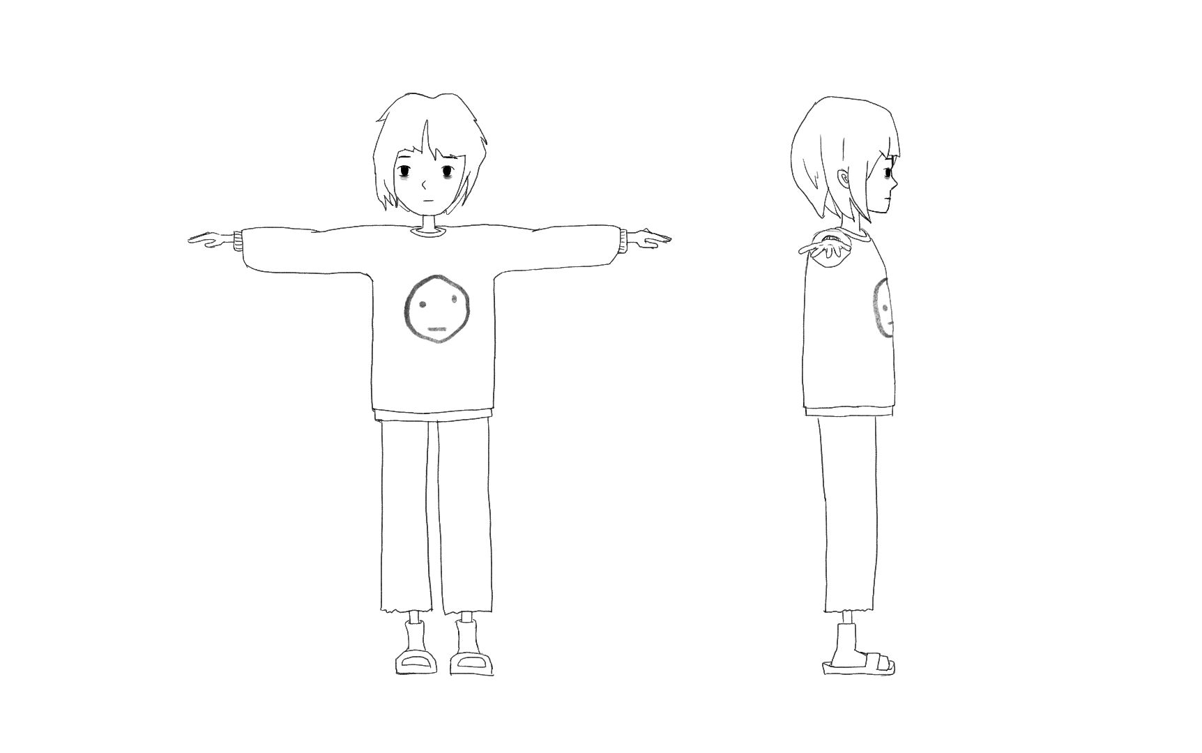 character design (2D) turn around (T pose) 