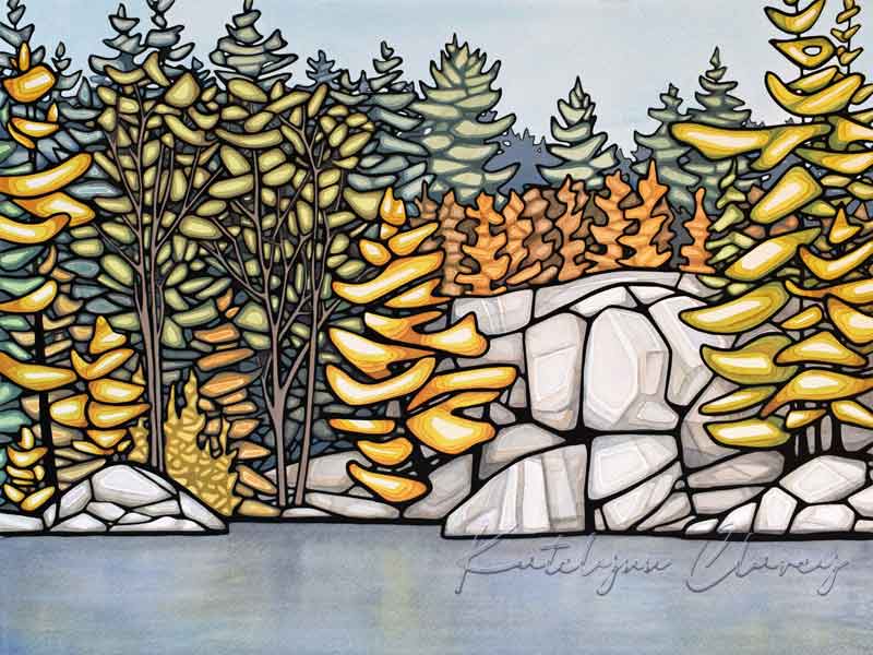 Rock Face, 16 x 20", Mixed Media on Mounted Paper, SOLD