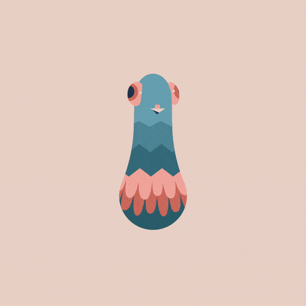 The same faux rotation now applied to both eyes and the beak (more »)