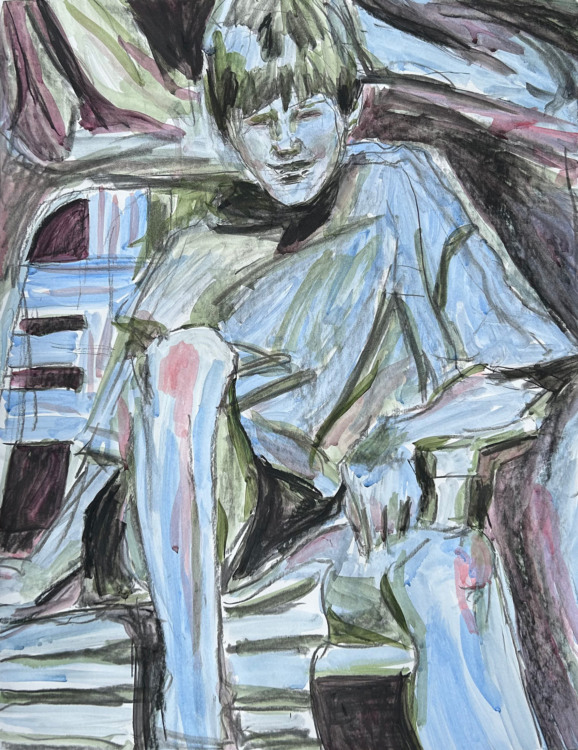 Lost Lake 1, 18x24", Charcoal and Acrylic on Paper