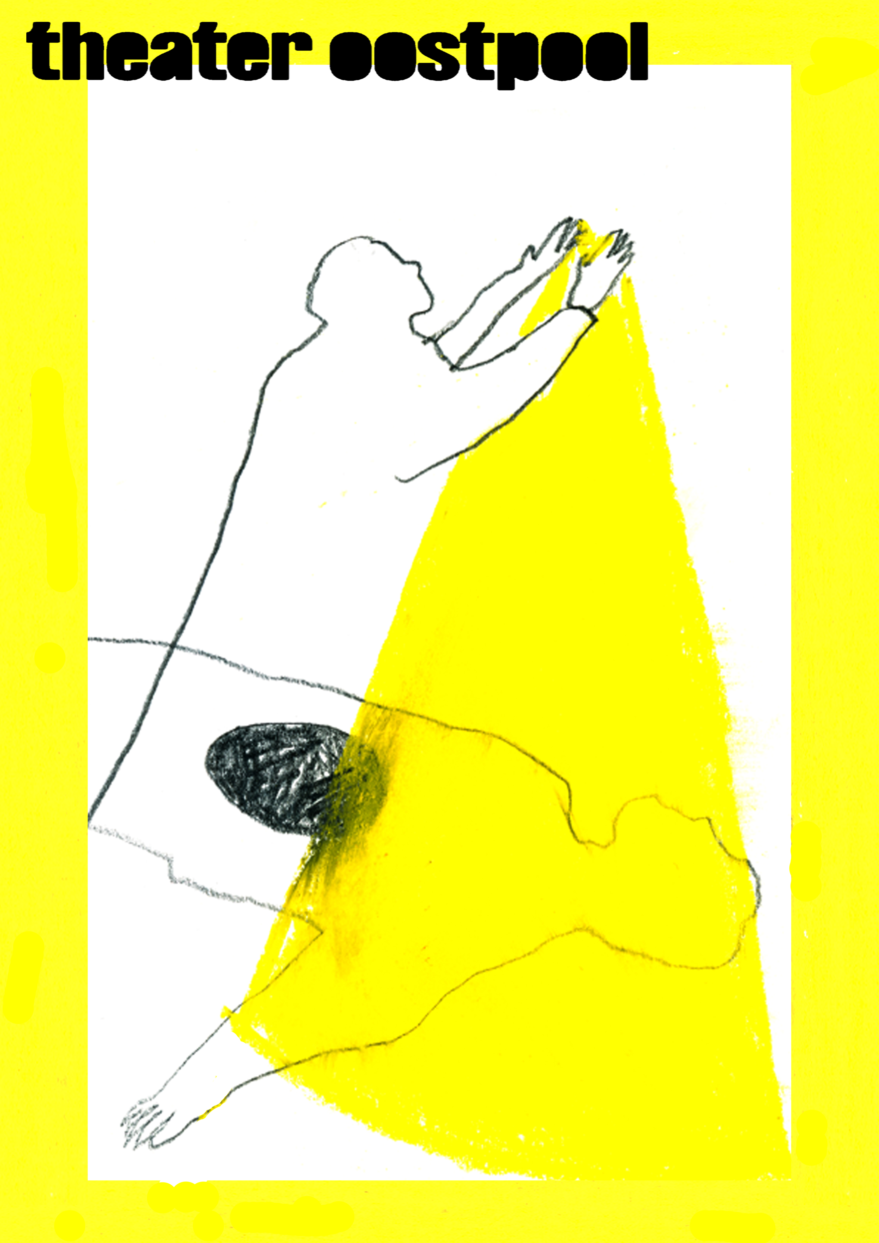 potentieel posterontwerp voor de voorstelling 'showmeister, een komedie over sterven' in opdracht van theater Oostpool. -voorjaar 2023