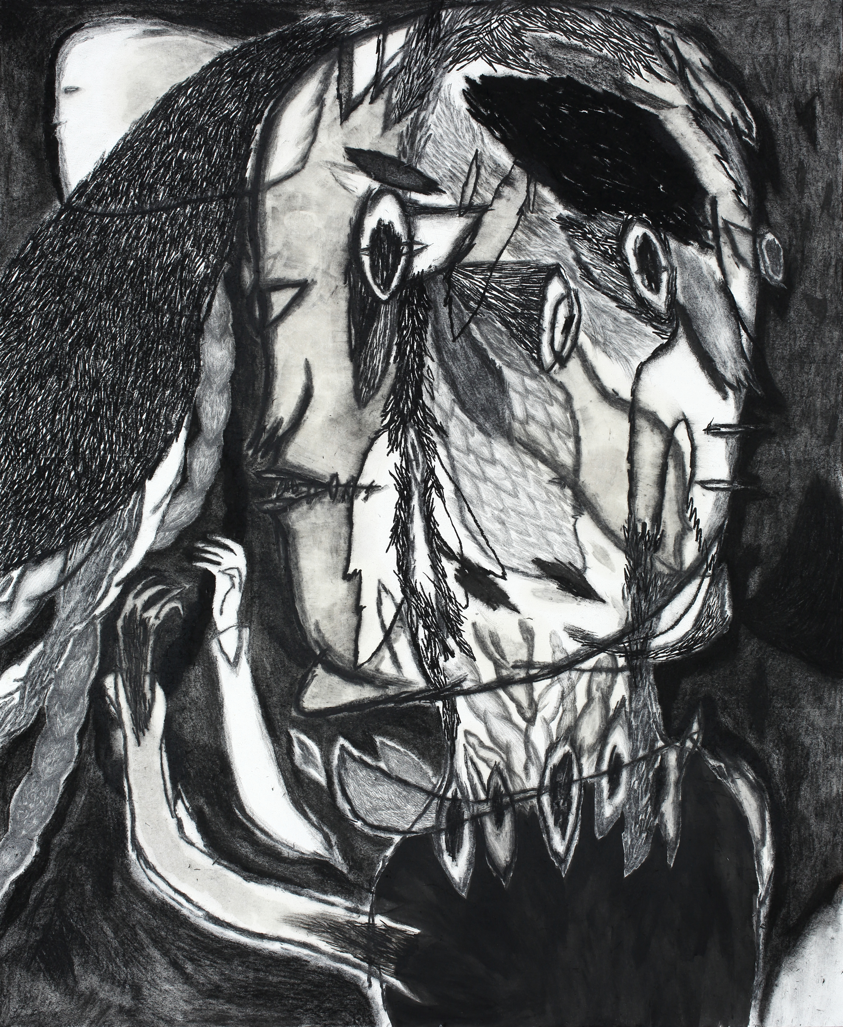 untiitle_charcoal, acrylic on paper_162.2x130cm_2014