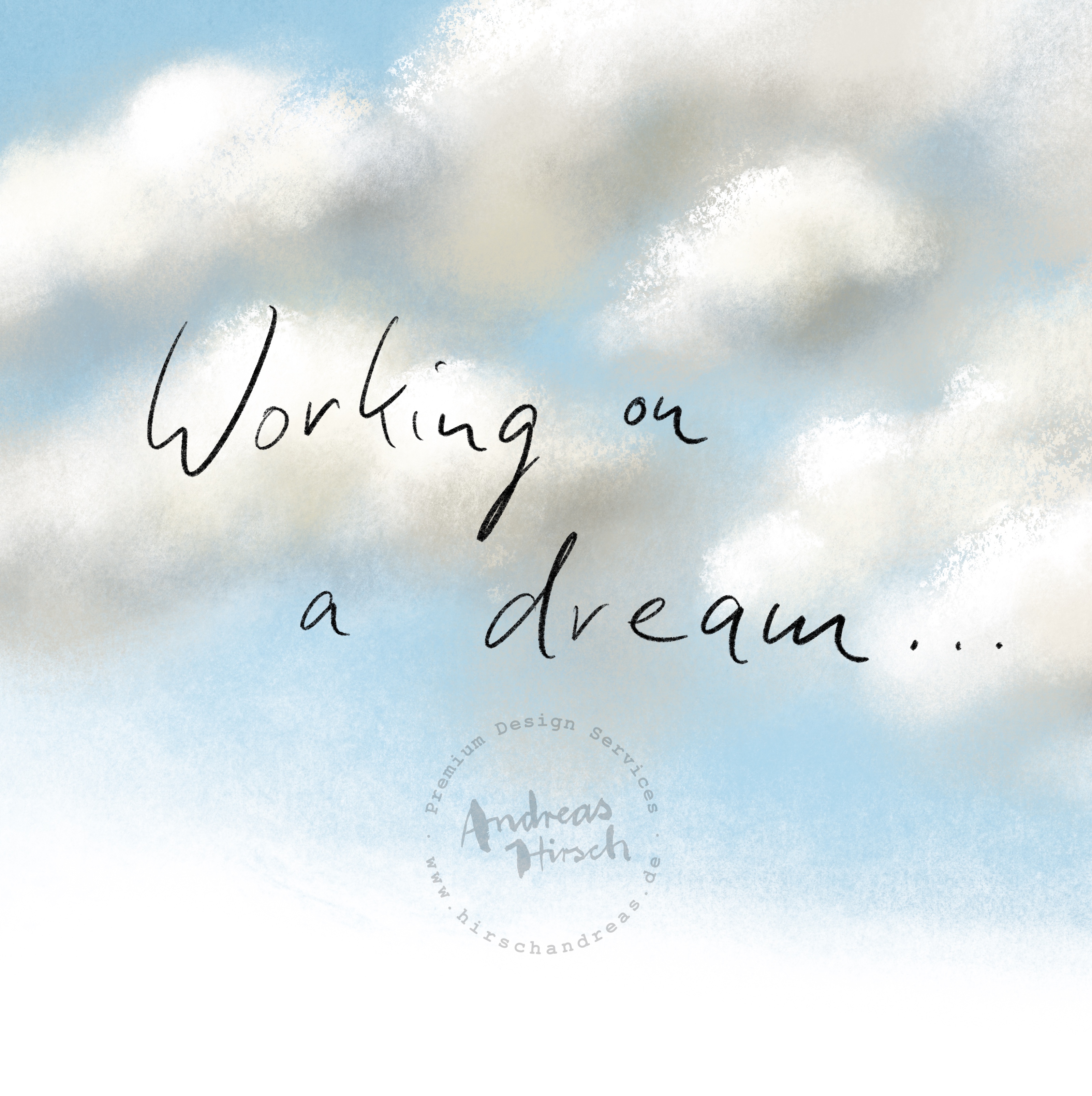 Working on a Dream digital pastel chalk