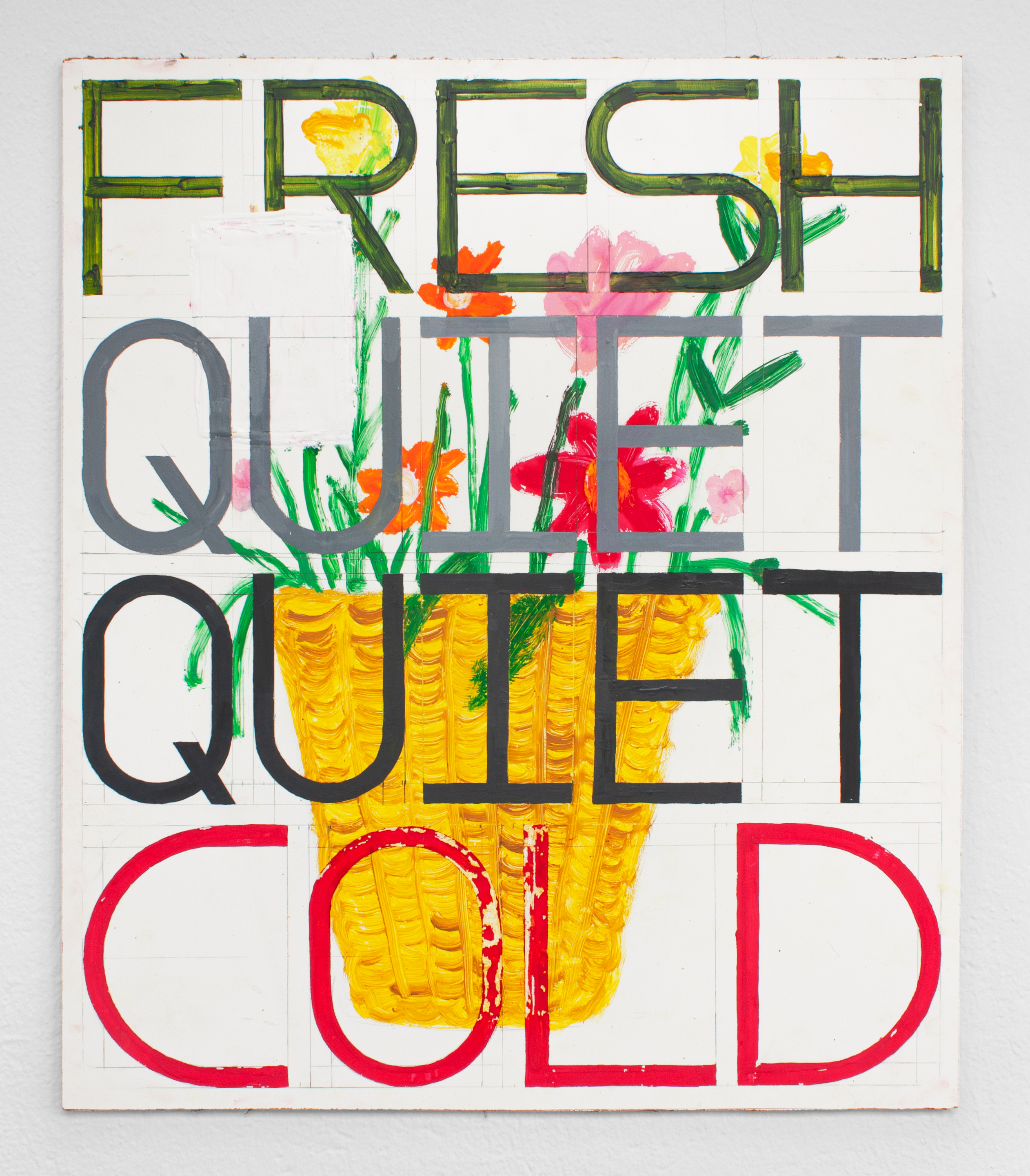 Quiet, cold, 2022  Goache on mdf  50 x 45 cm