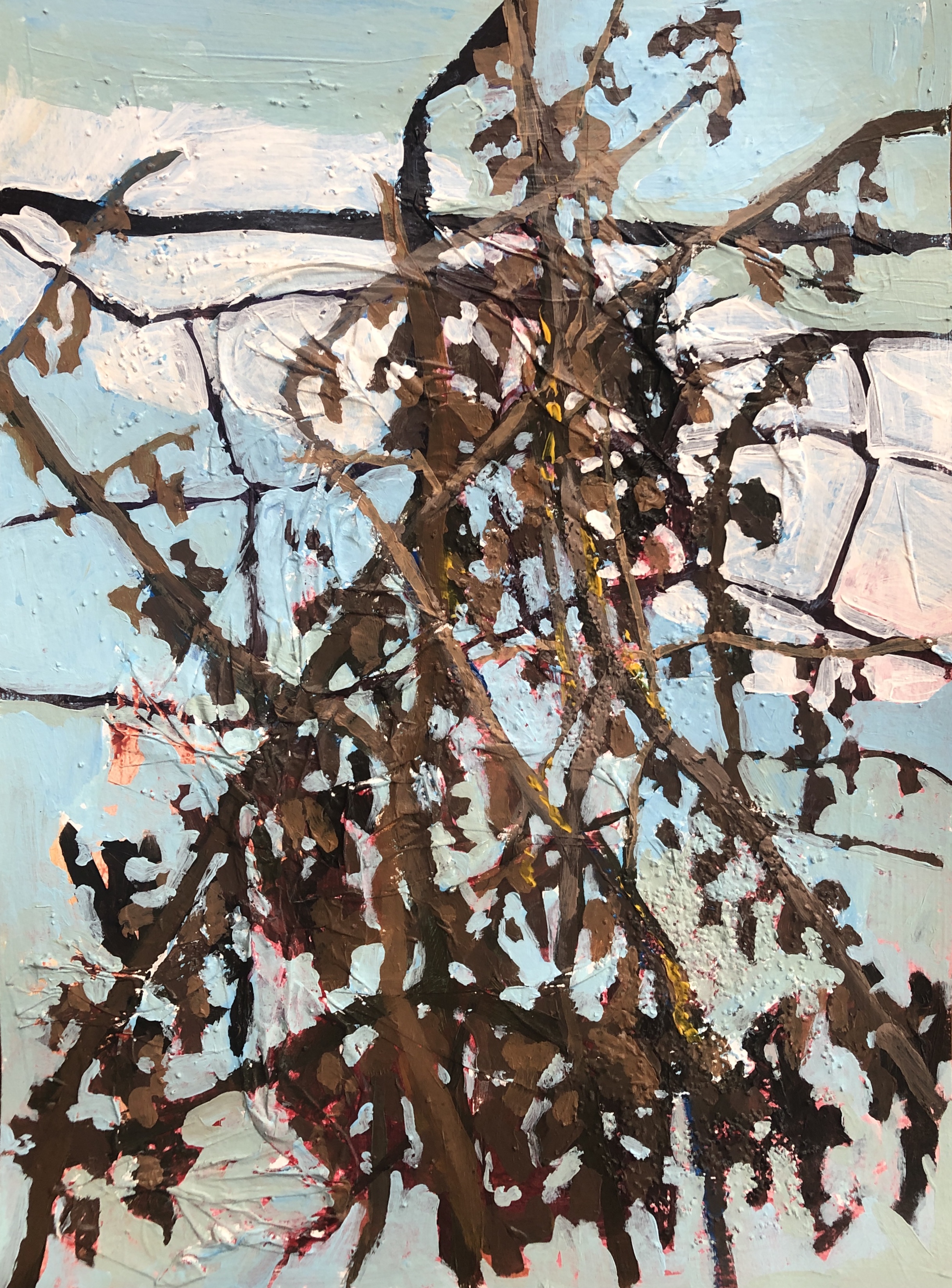 greenhouse full of dead tomato plants 3, acrylic, 2021