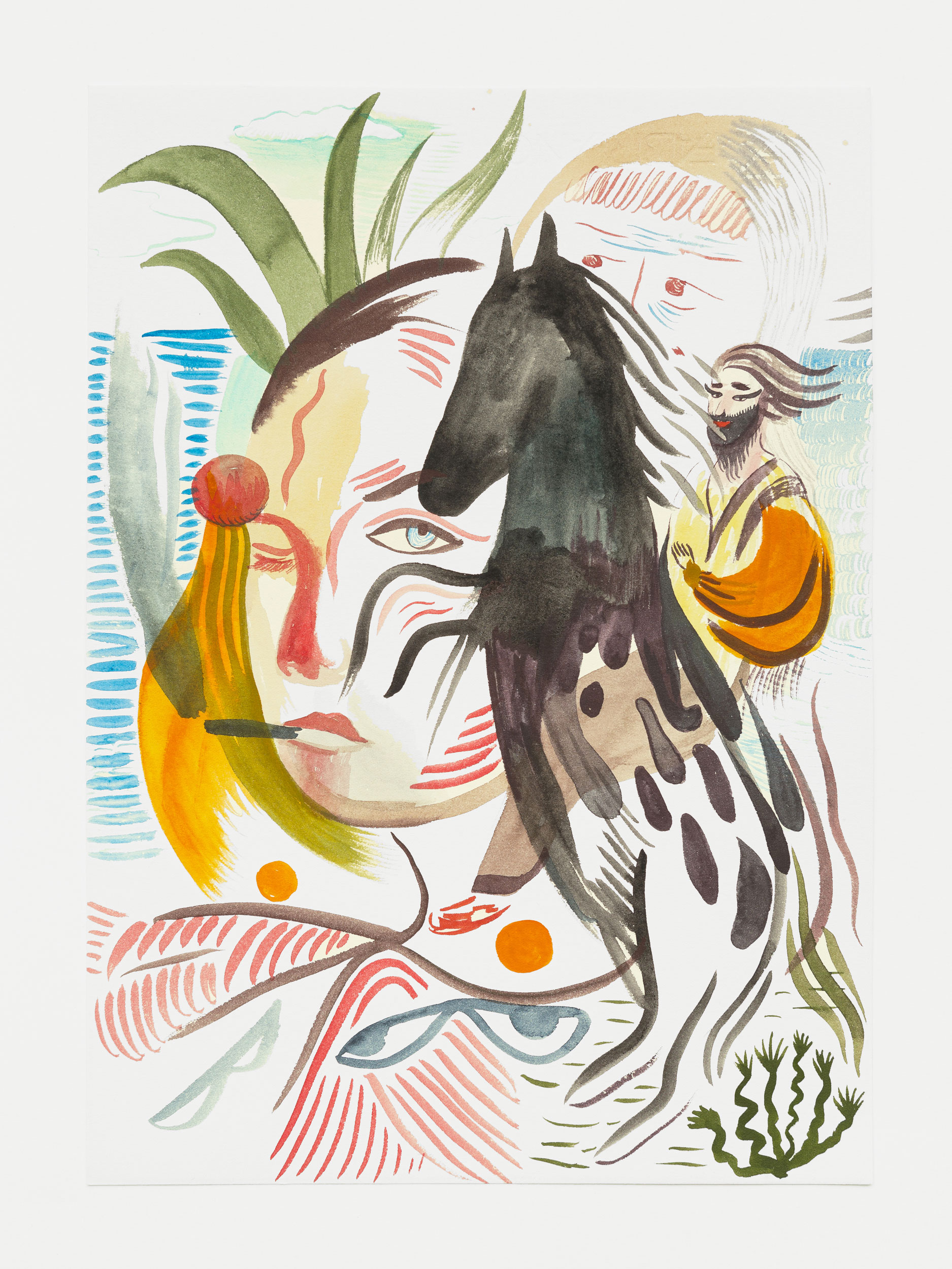 E lei che dorme, 35 x 50cm, watercolour on paper, 2020