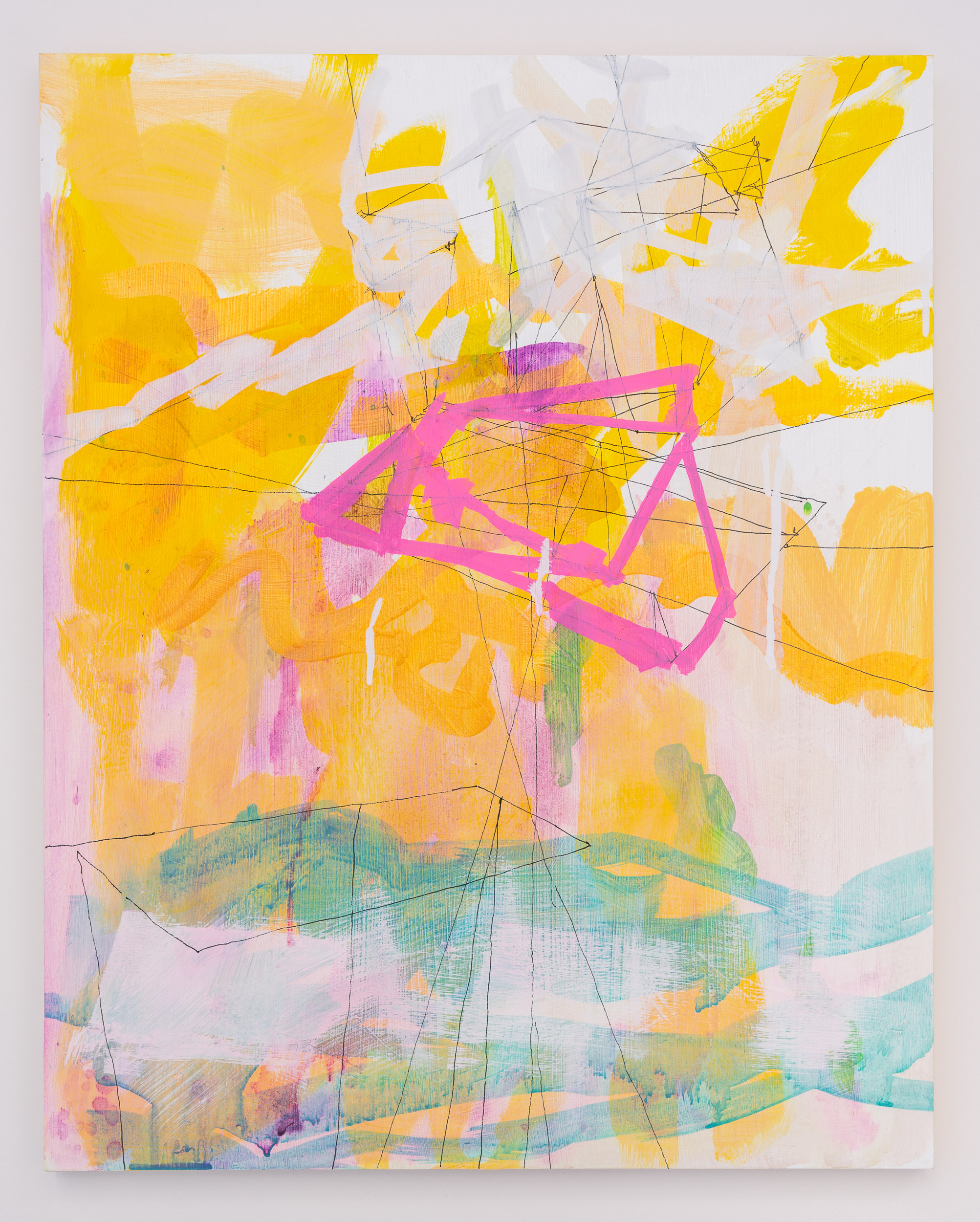 2019, acrylic, watercolor and ink on panel, 20 x 16 inches