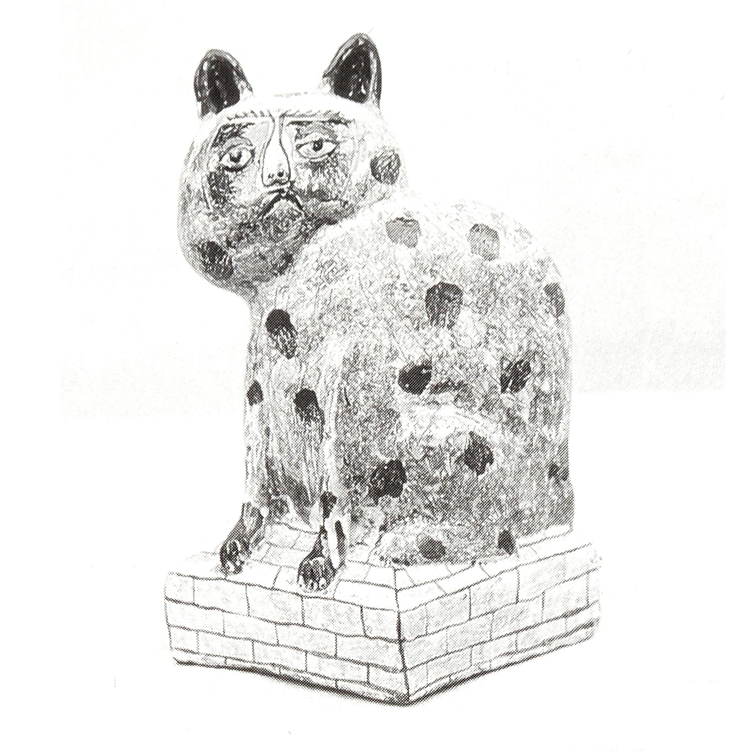 Fed-up cat (spots), 1999Glazed ceramic stonewareHeight 22cm