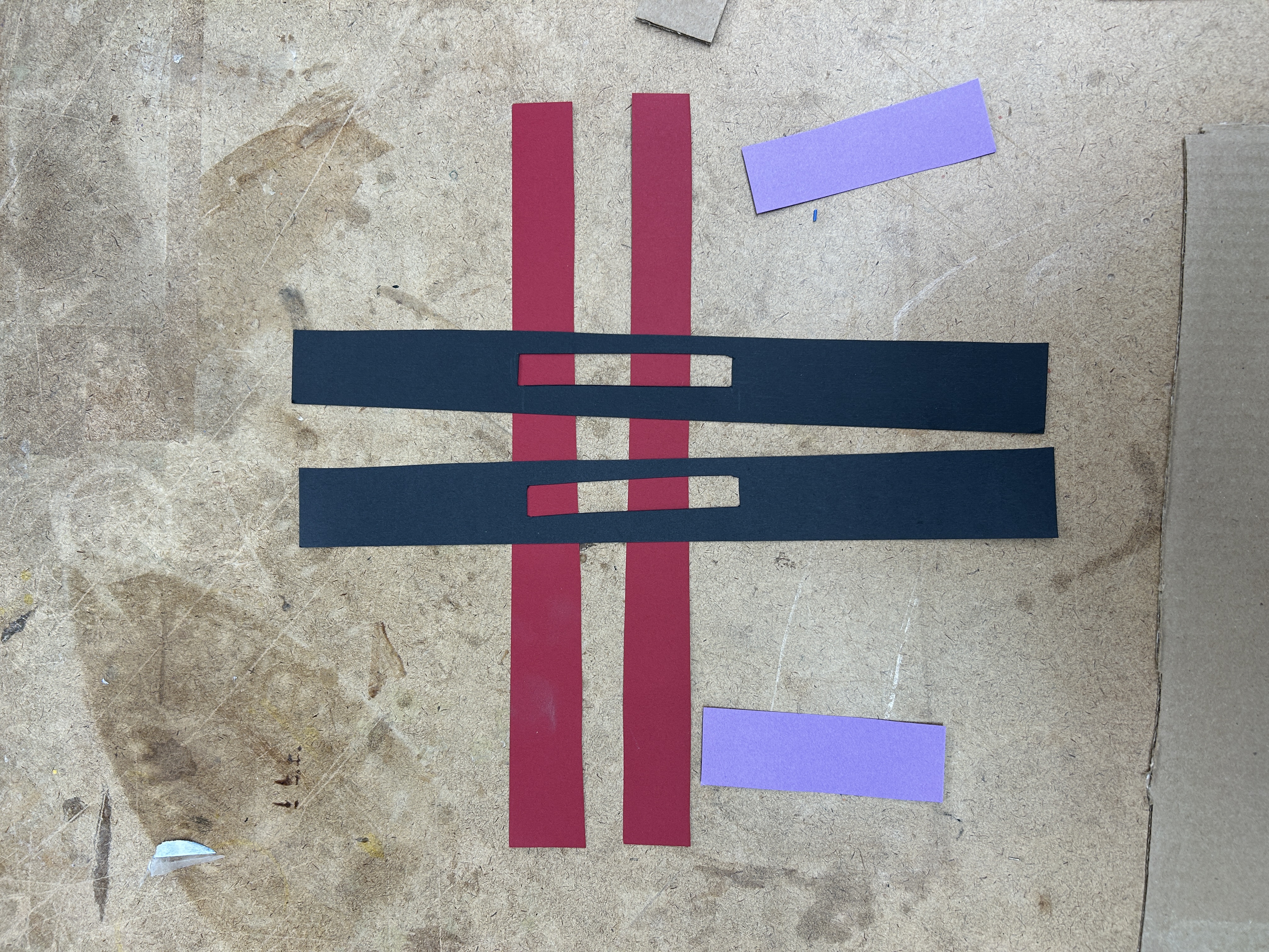 To make the bars more sturdy, I taped two pieces together on top of each other.