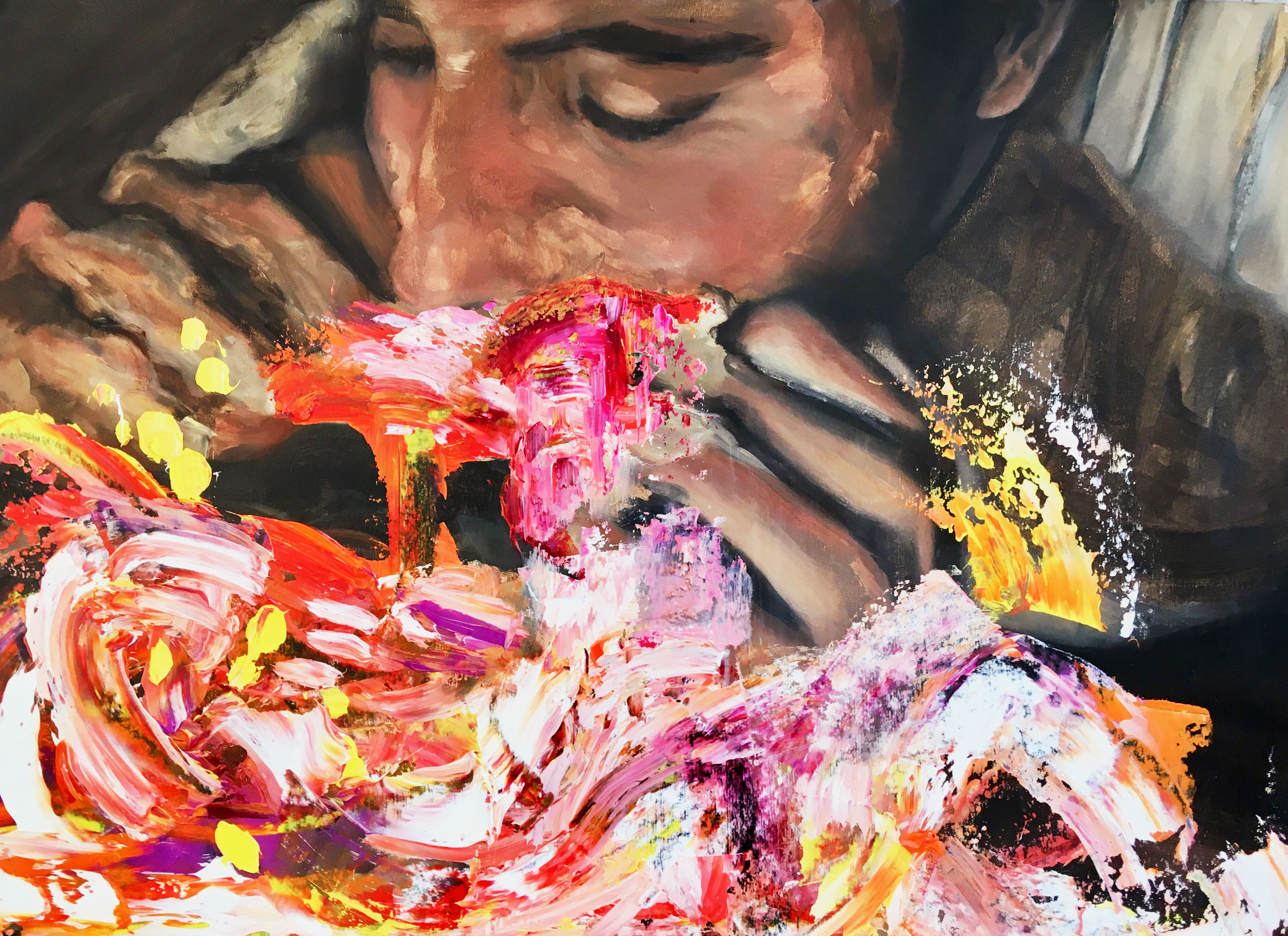 Kronos Serie #2, 2019, huile sur carton, 50x70cm (Collection privée)