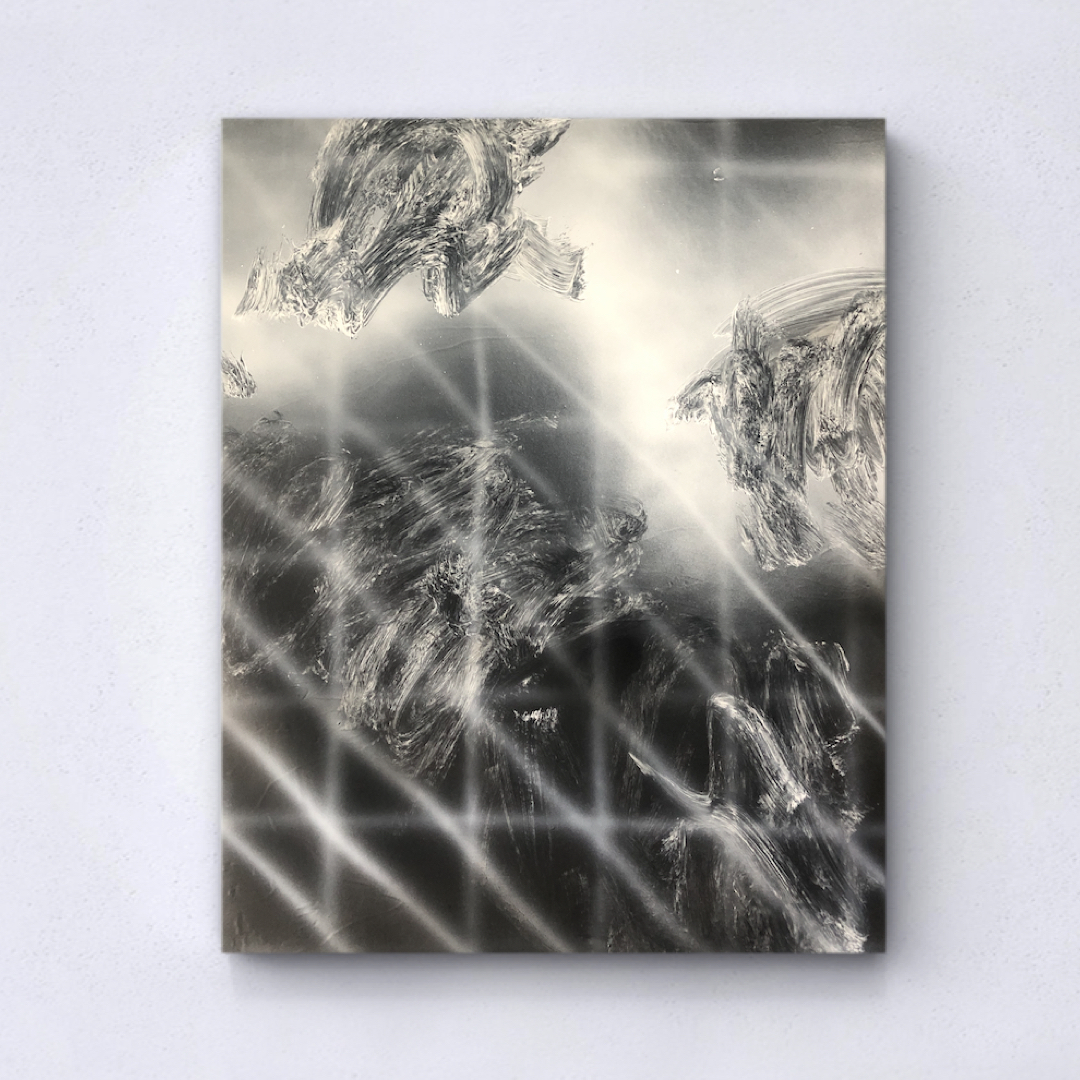 New spreadsheet, early stages (II) - 68x56cm, oil on fabric, 2023