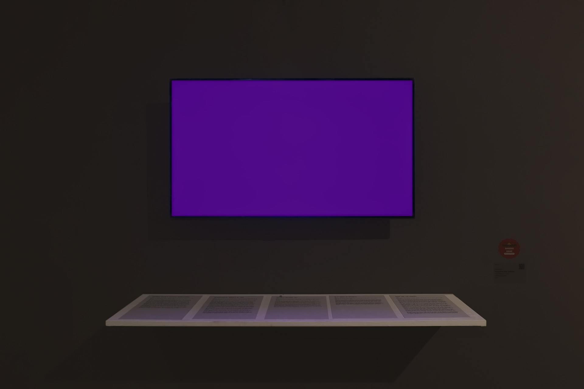 Indigo (Web Color, #4B0082), 2023, digital image on LCD, various dimensions, installation view Taman Budaya Yogyakarta, 2023