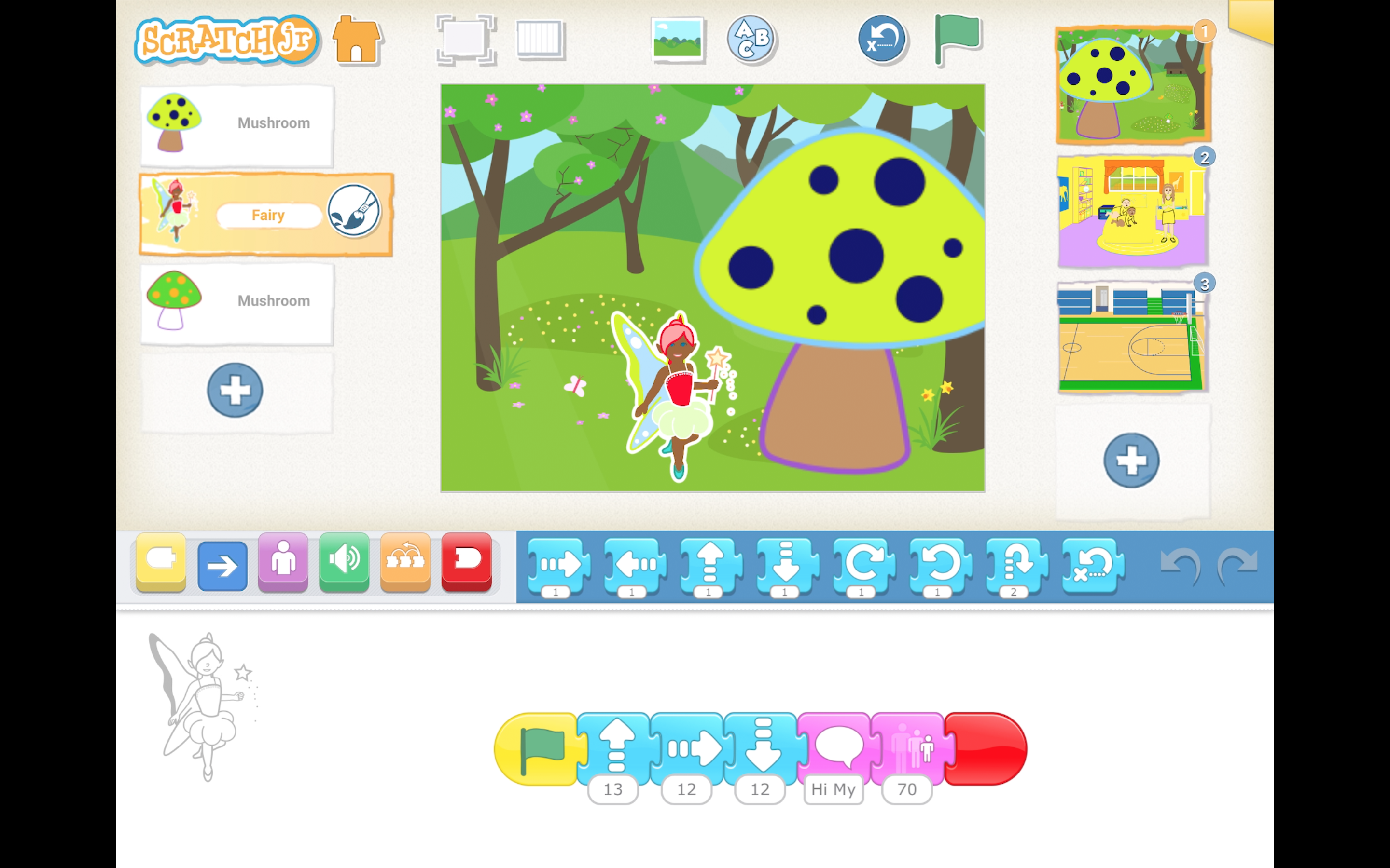 Scratch Jr. animation in process