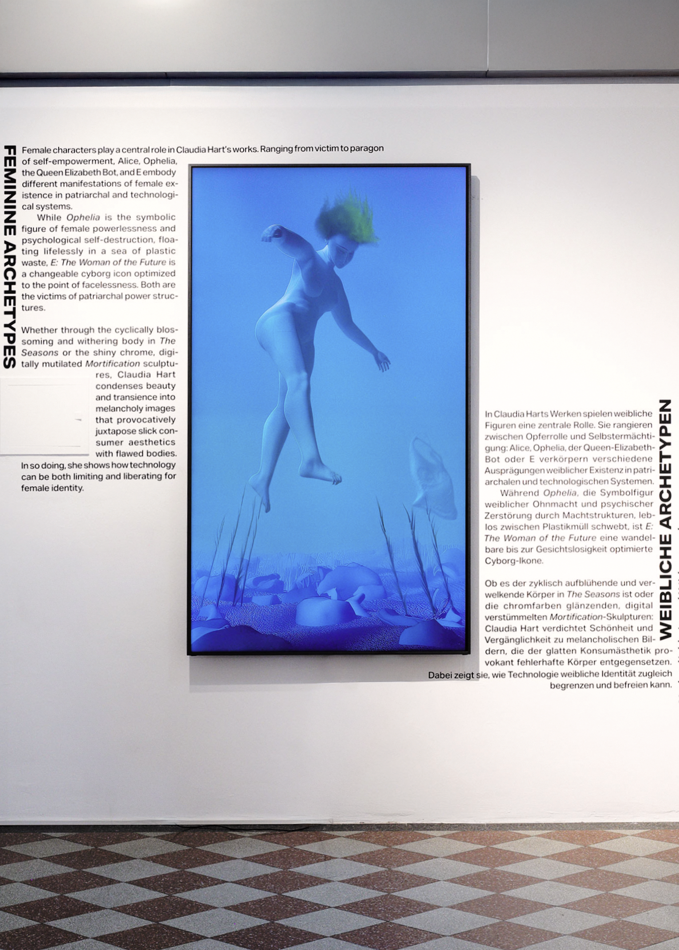 Ophelia (2008), 10 minute loop, 3D-animation made using Maya 3D animation software, sound is  analog recording of beach waves.