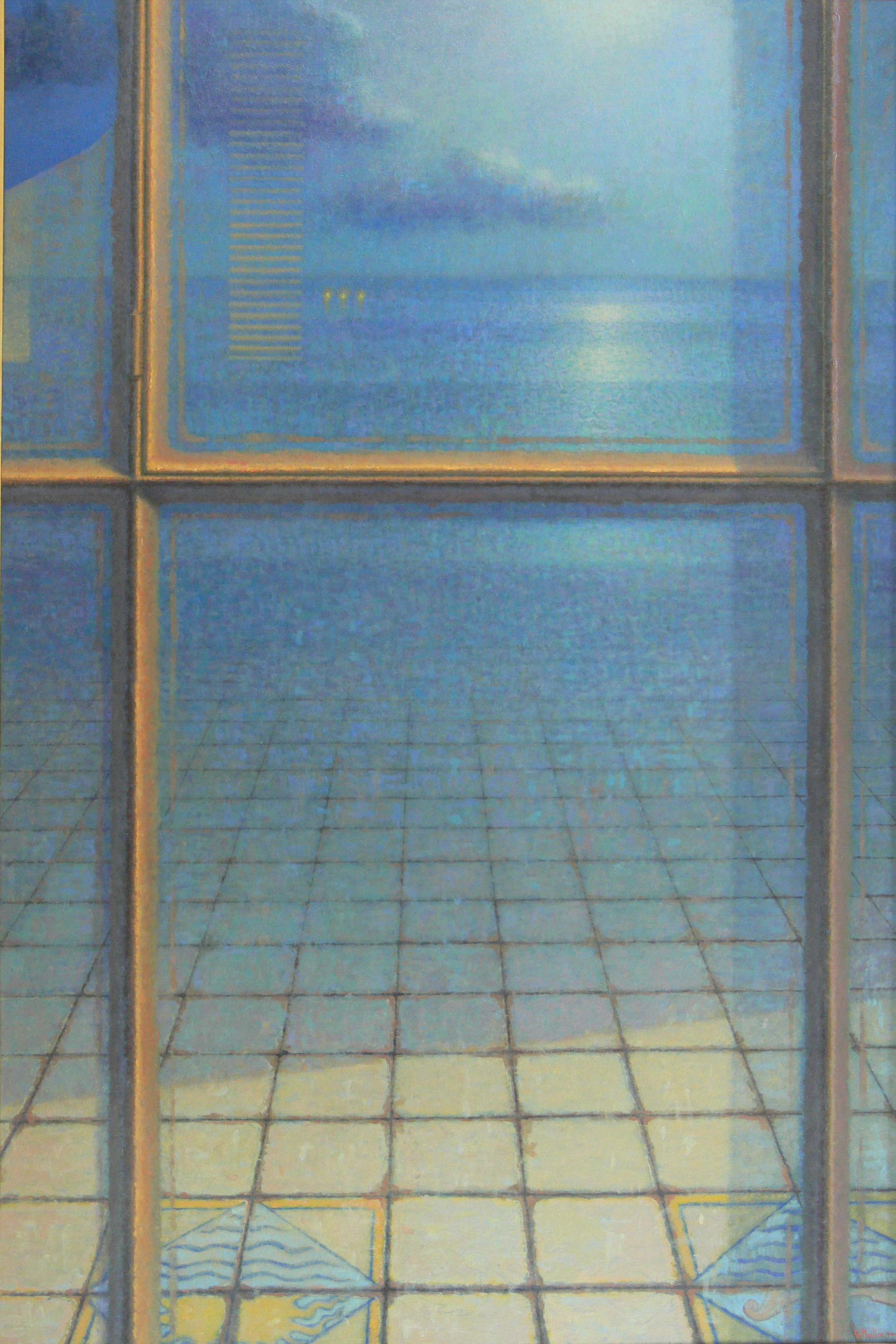 Luci della notte (immersione ed emersione dello sguardo), 2000-olio-su-tavola, 120 x 80 cm