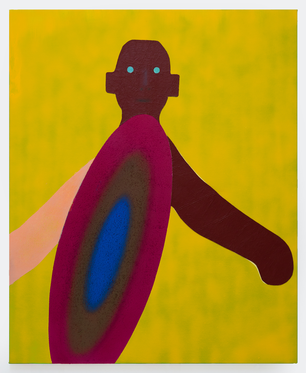 The Art of  Walking, 2023 Acrylic, sawdust and fabric on canvas110 x 90 cm