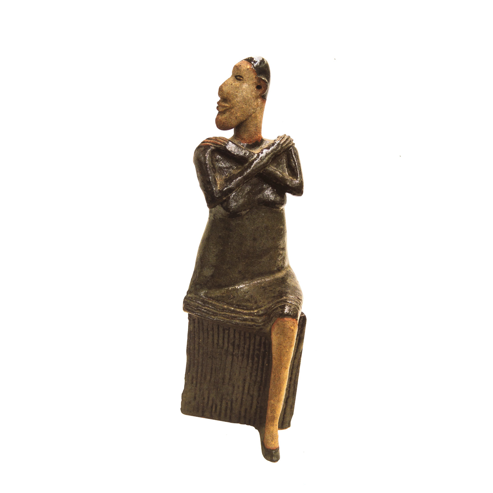 Figure with Black Dress, c1980Glazed ceramic stonewareHeight 29cm