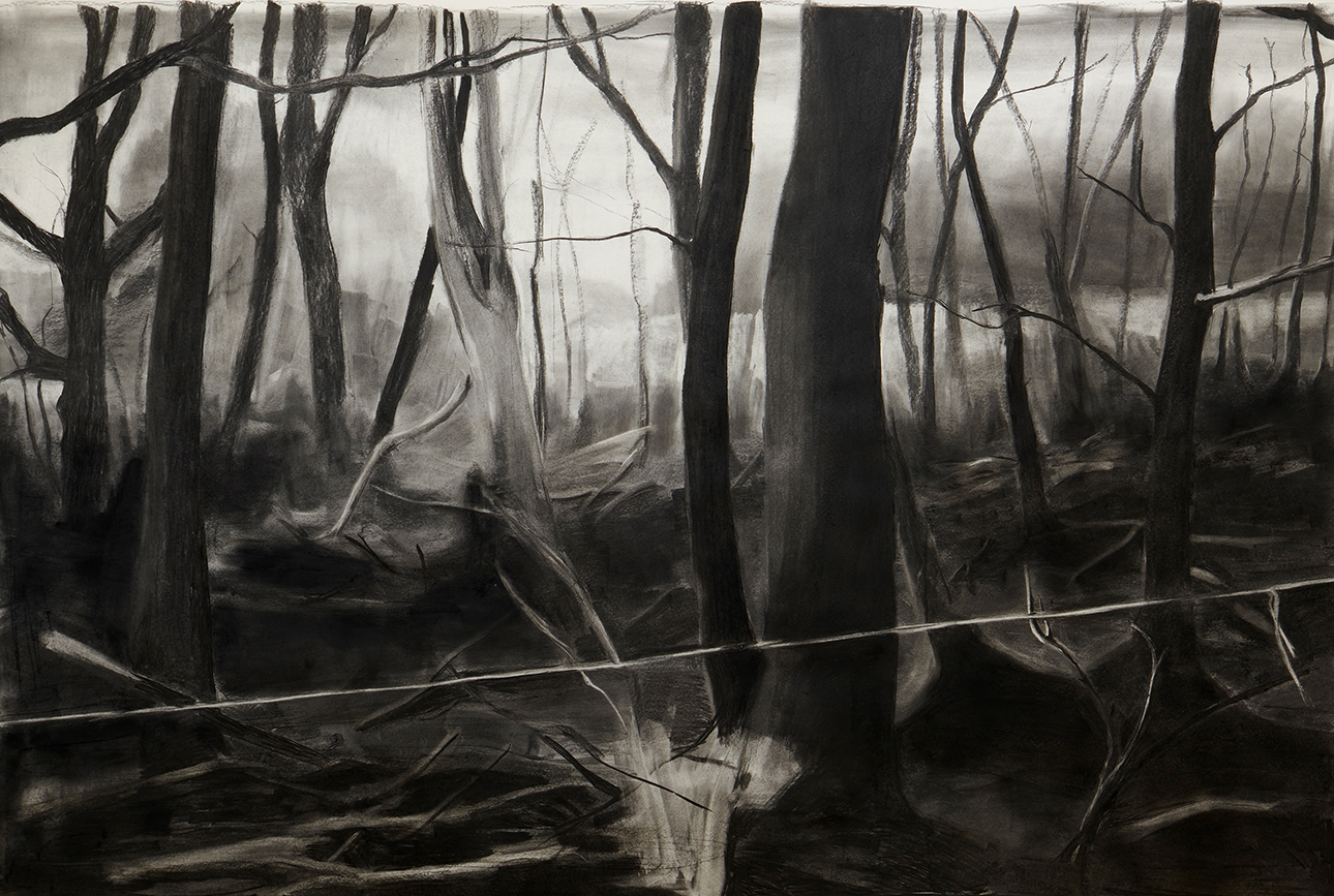 Yann Freichels Sans titre, 2022 Fusain sur papier 220 x 270 cm Courtesy de l'artiste et de Annie Gentils Galerie