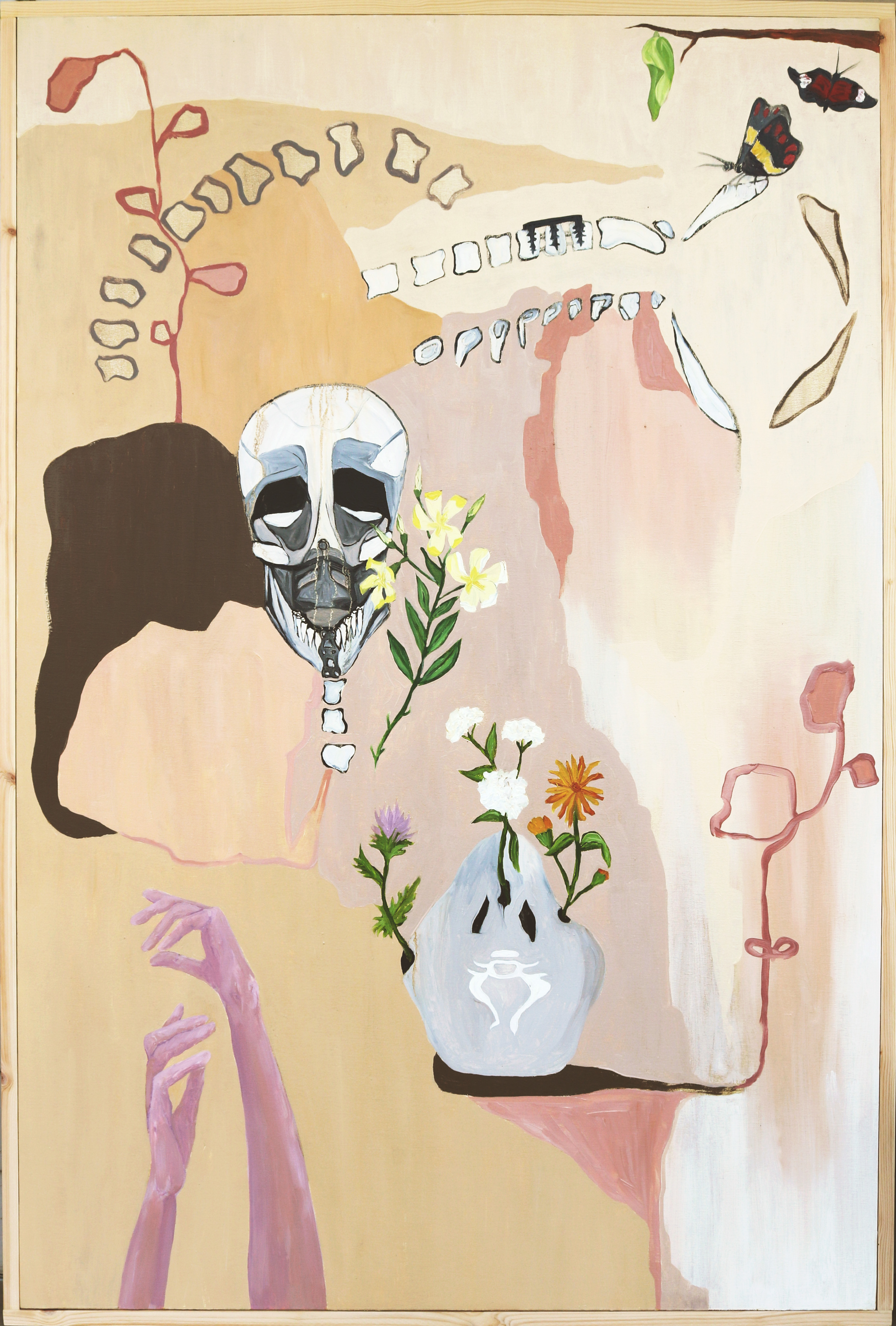 Oleander Bones (looking for the antidote)Ann Haley40 x 60 inches41.5 x 61.5 inches framedoil on canvas2024