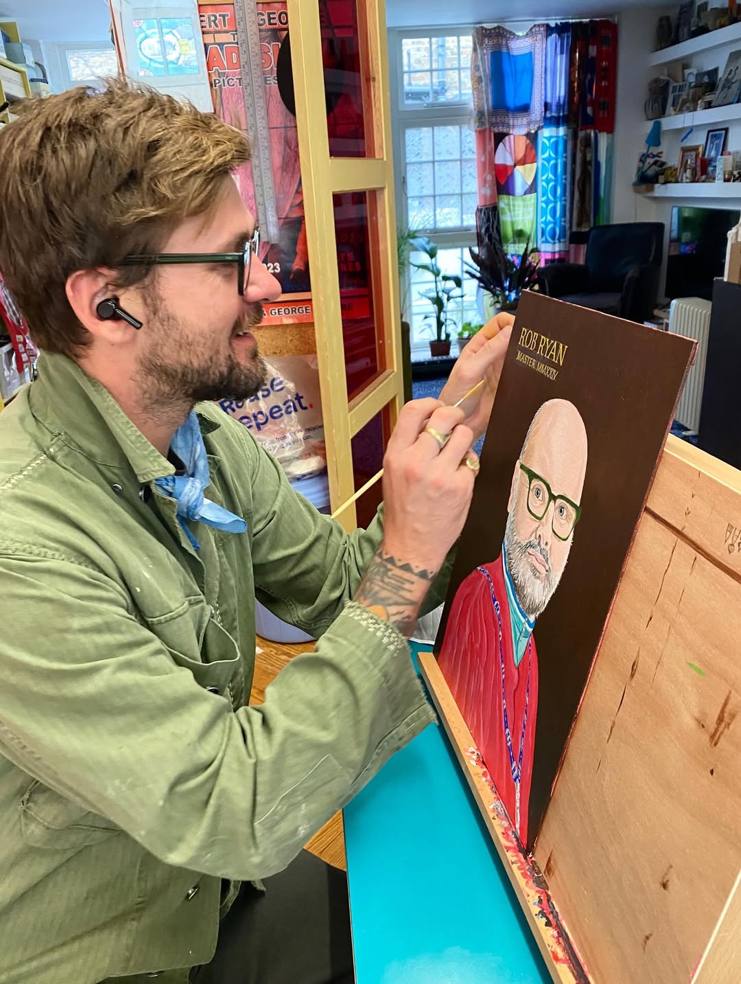 Ged Palmer adding the typography