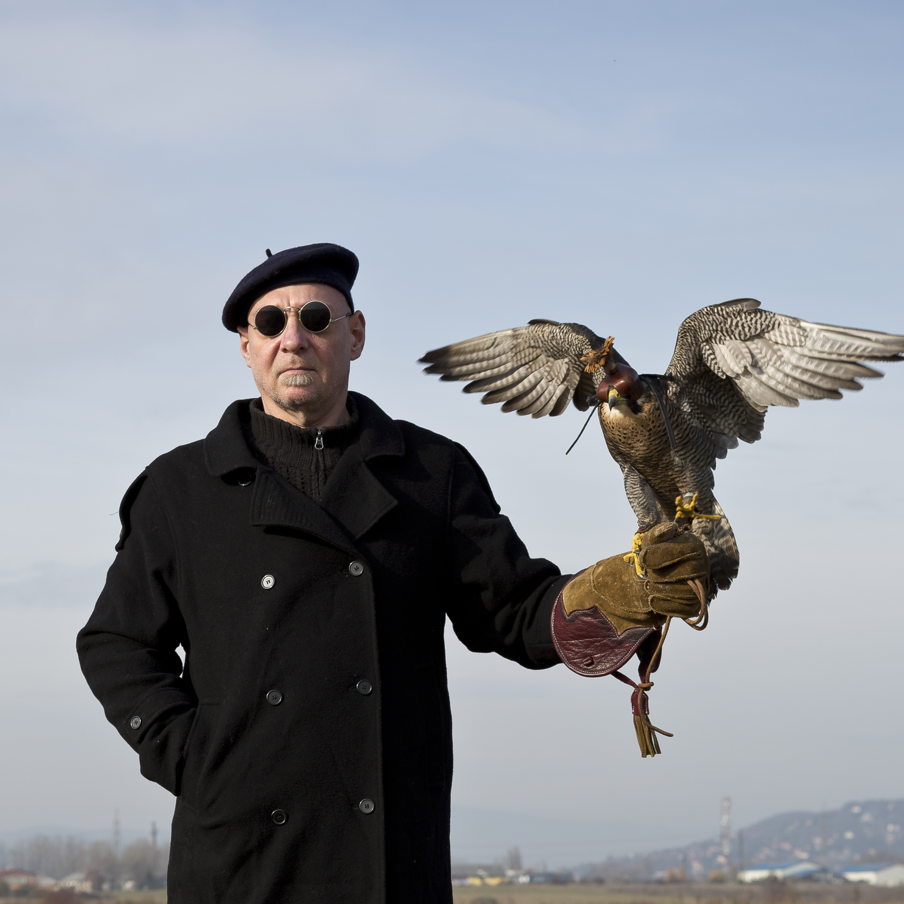 Professzionális portré fotózás madárral