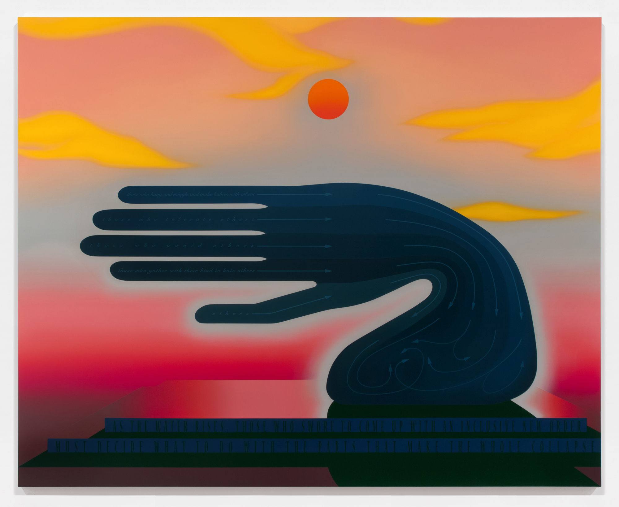 Monument For Those Who (And Others). 2018-2020. Oil and acrylic on canvas, 85" x 105" (216 x 267 cm)