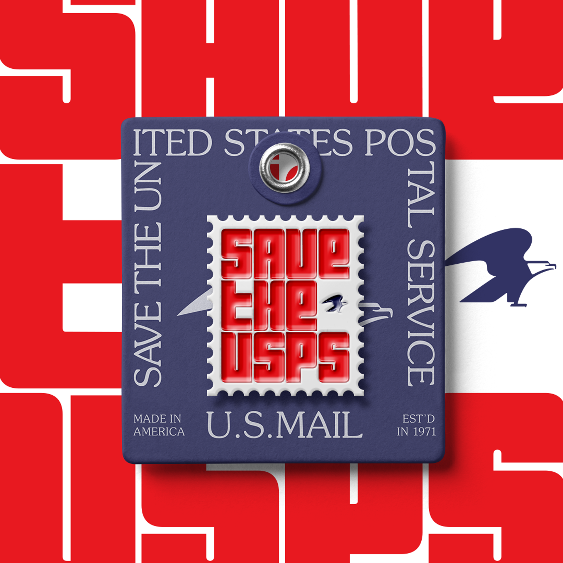 Save the USPS Buy Stamps Digital Art for Yard Sign, Sticker or