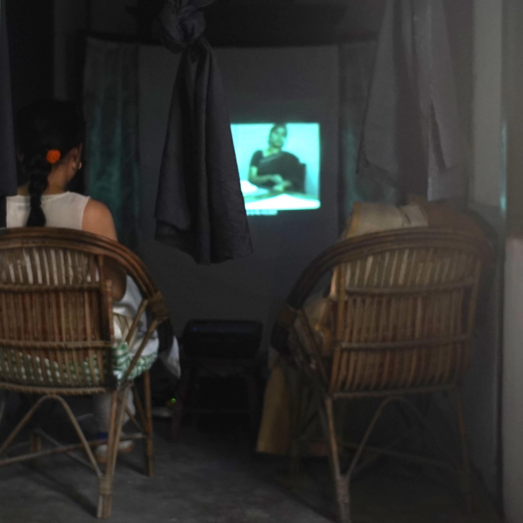 Bor ma & I watching a documentary