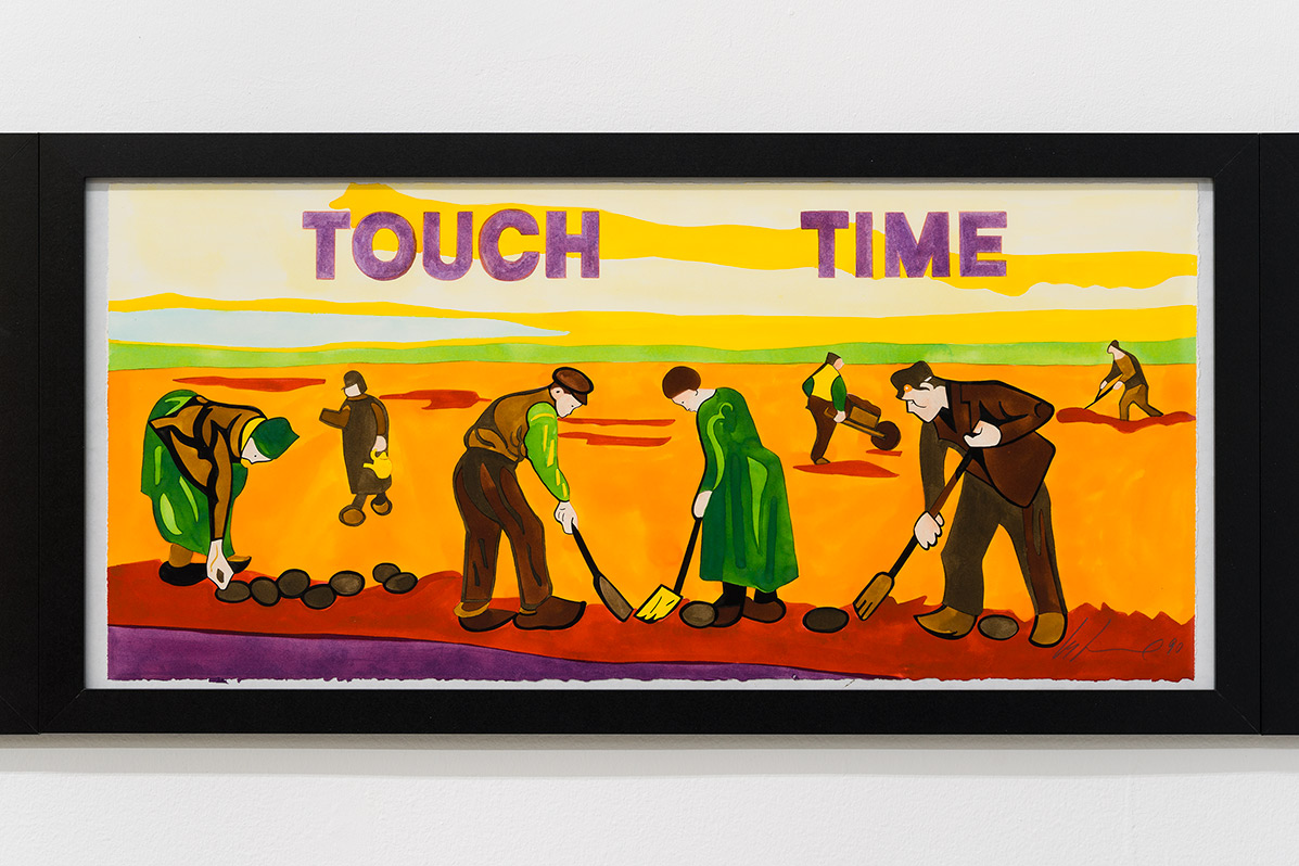 Touch Time, 1990, ink on Arches watercolor paper, 13 3/4 x 27 3/4 in. (34.9 x 70.5 cm.)