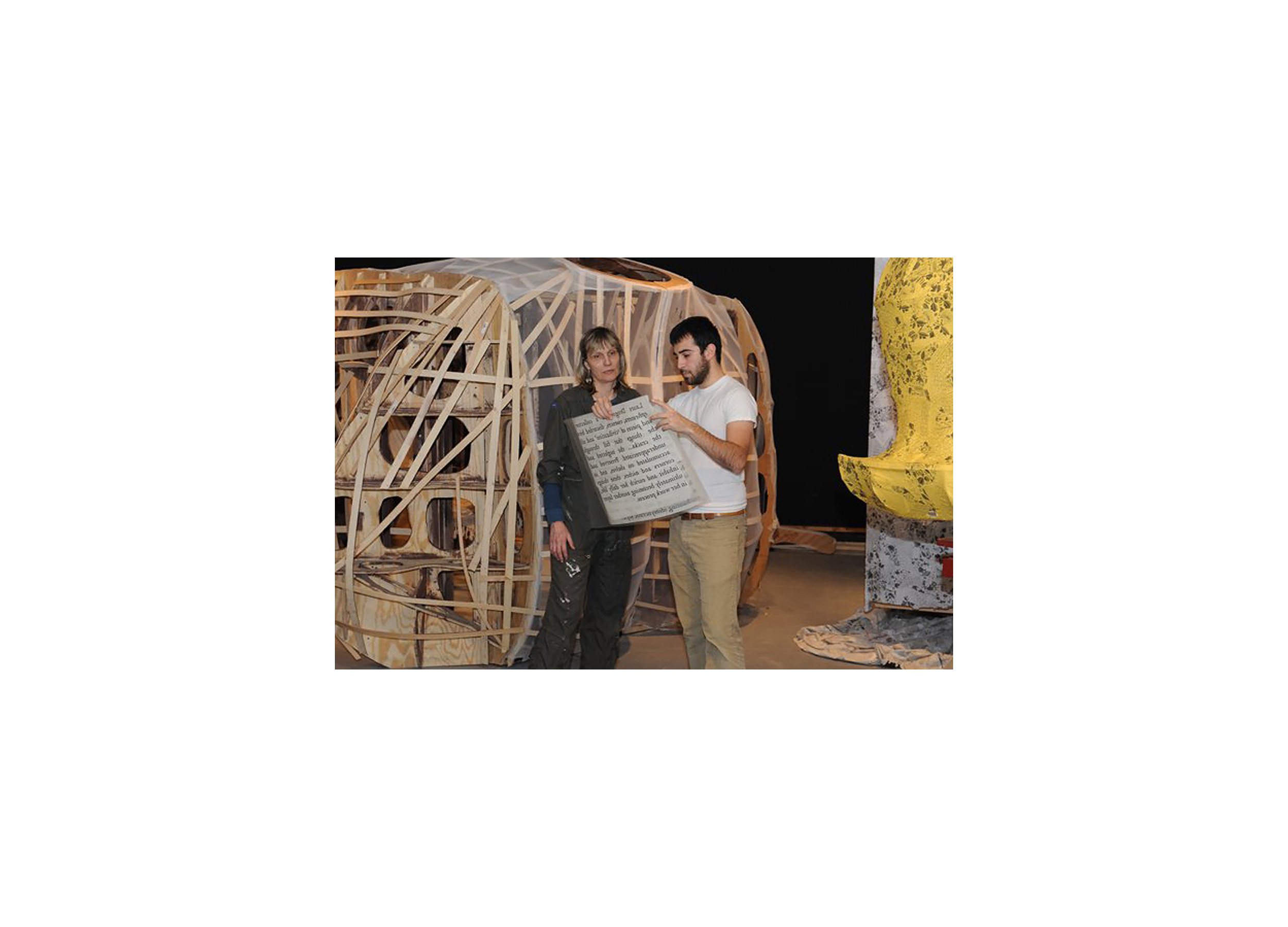 Rafael Soldi working with artist Laure Drogoul