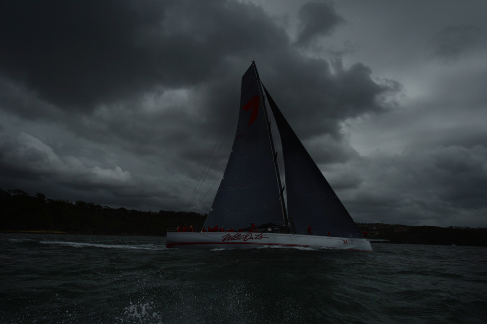 Wild Oats sails on Sydney Harbour during the SOLAS Big Boat Challenge 2012