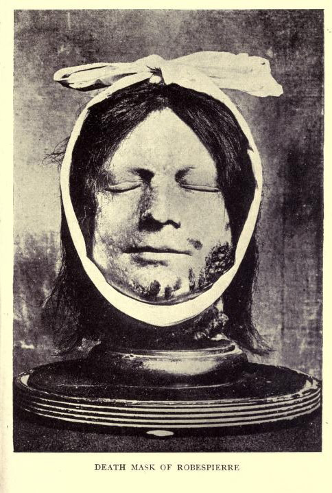 The image of the death mask of Robespierre