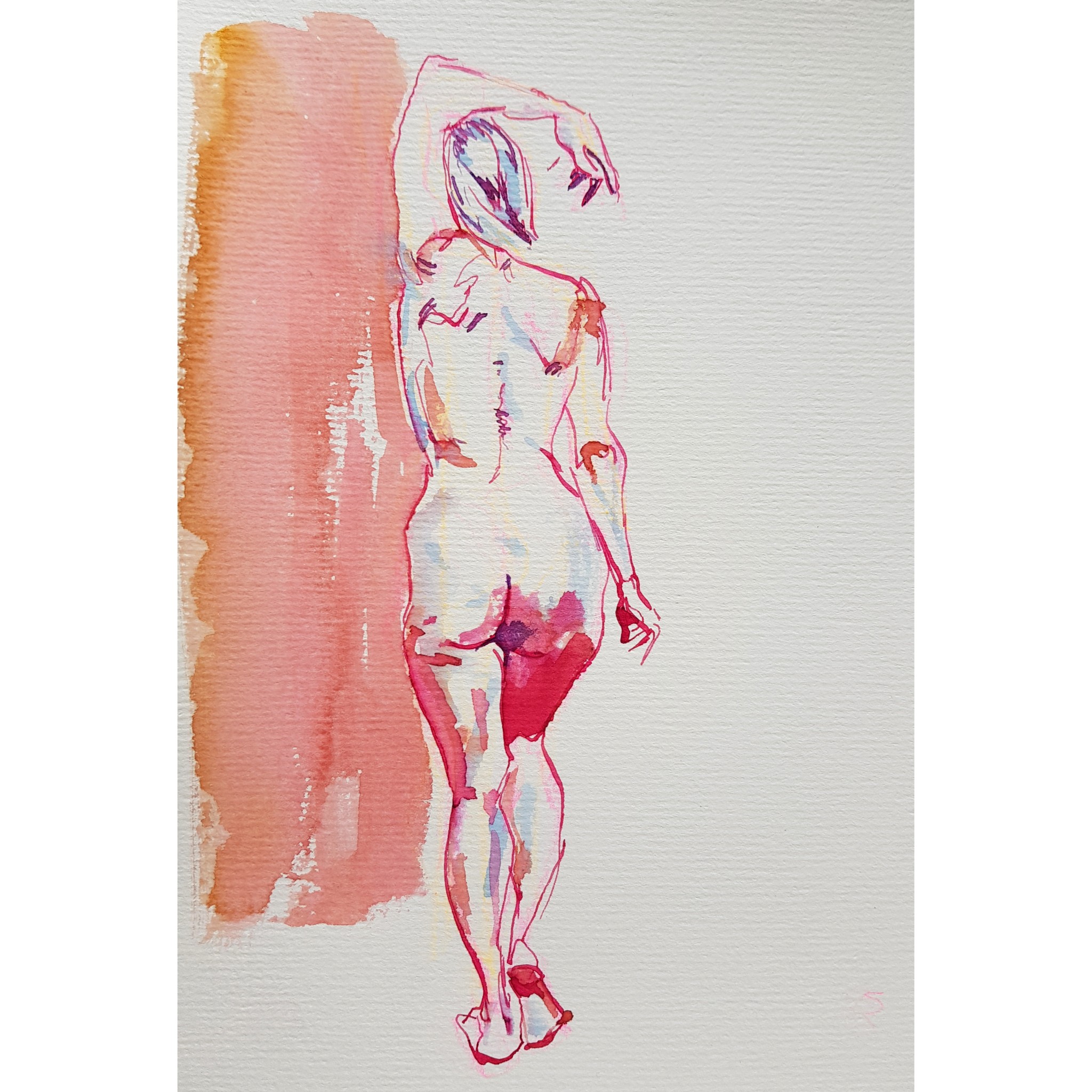 Francoise 5/8, watercolour on paper, 21 x 15cm, 
