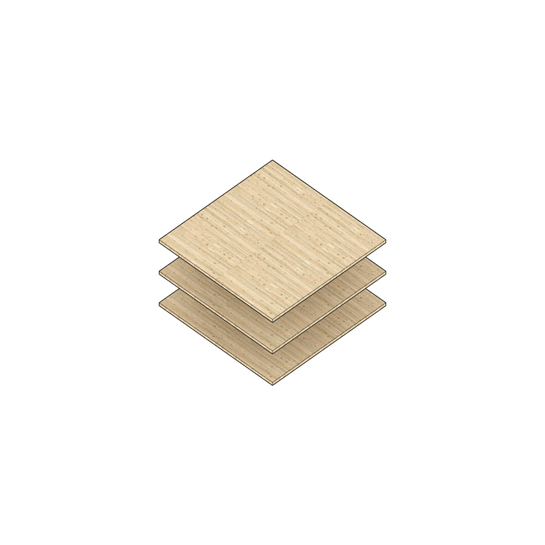 3 sheets of 3-ply, 4 m x 4 m CLT.
