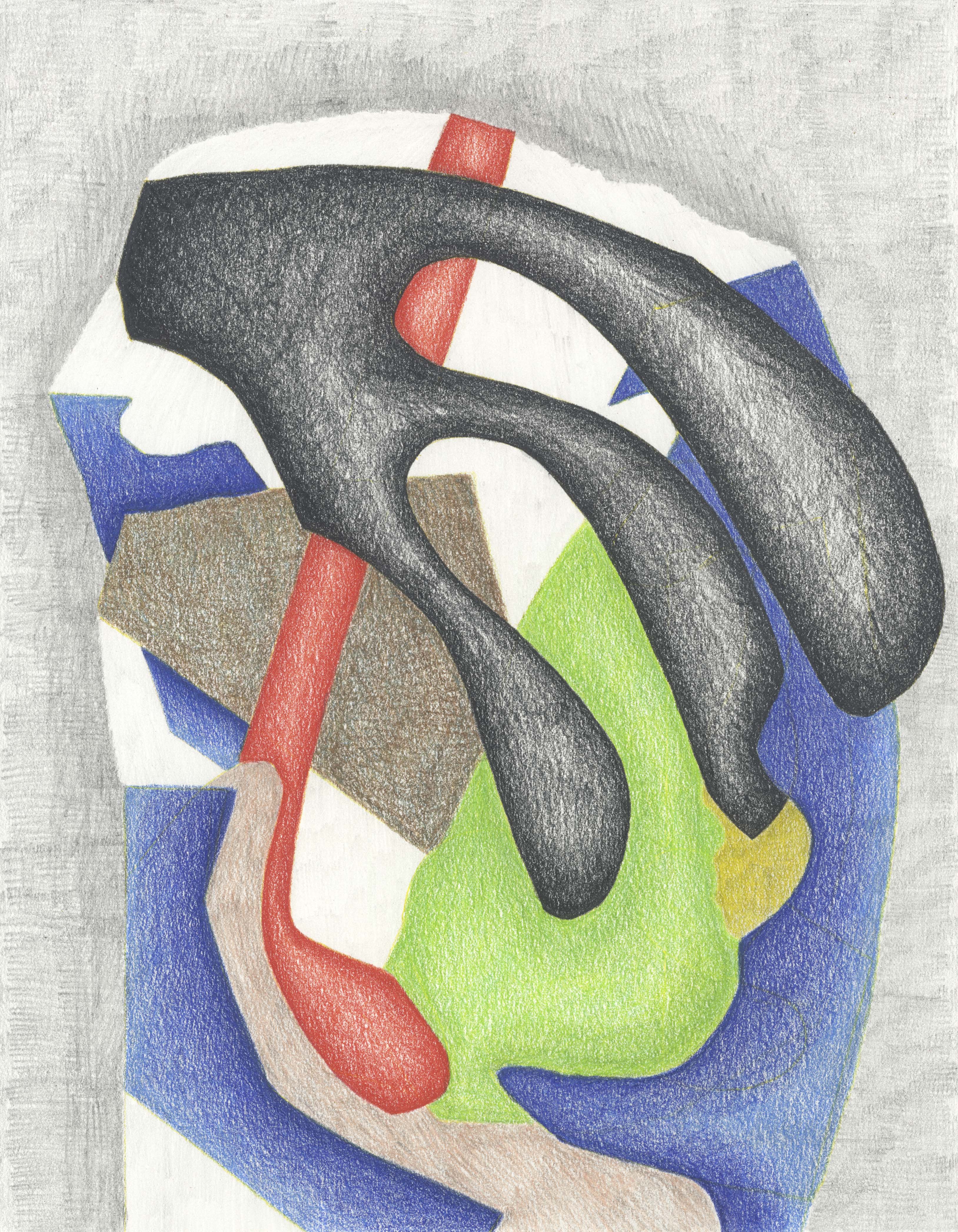 Last Gasp, 2020, colored pencil and graphite on paper, 14 × 11”.  