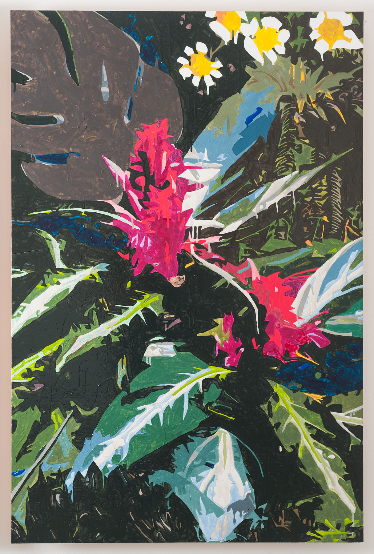Coral Aphelandra, Enamel and Acrylic on Plywood, 120x80cm, 2016