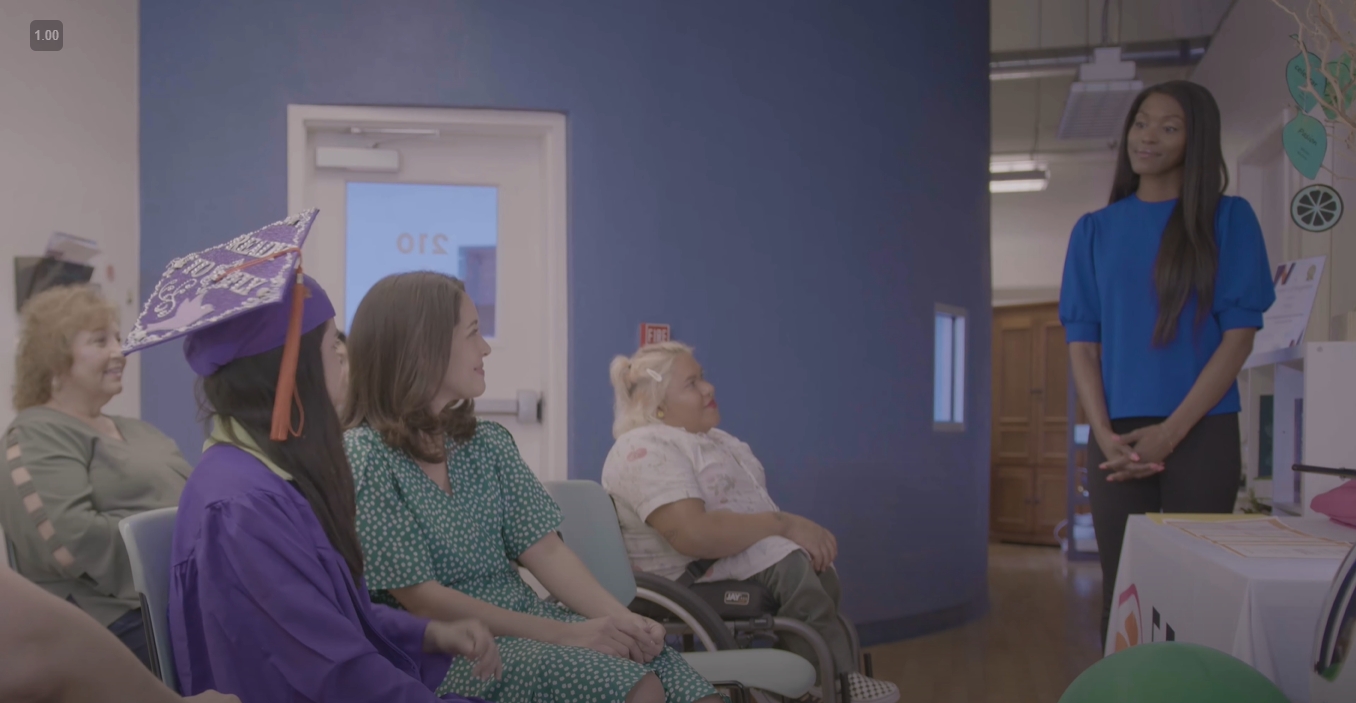 FEAST holds graduations for members who complete their program. So as Sofia graduates from FEAST, Zoe is graduating from high school; their life transitions parallel.