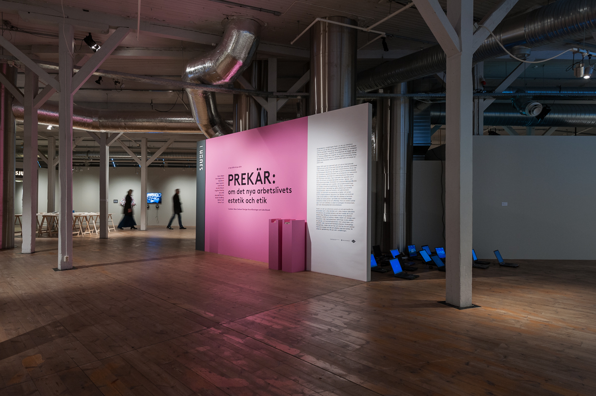 Installation view, Prekär at The Museum of Work, Norrköping. Photo Johan Walhlgren