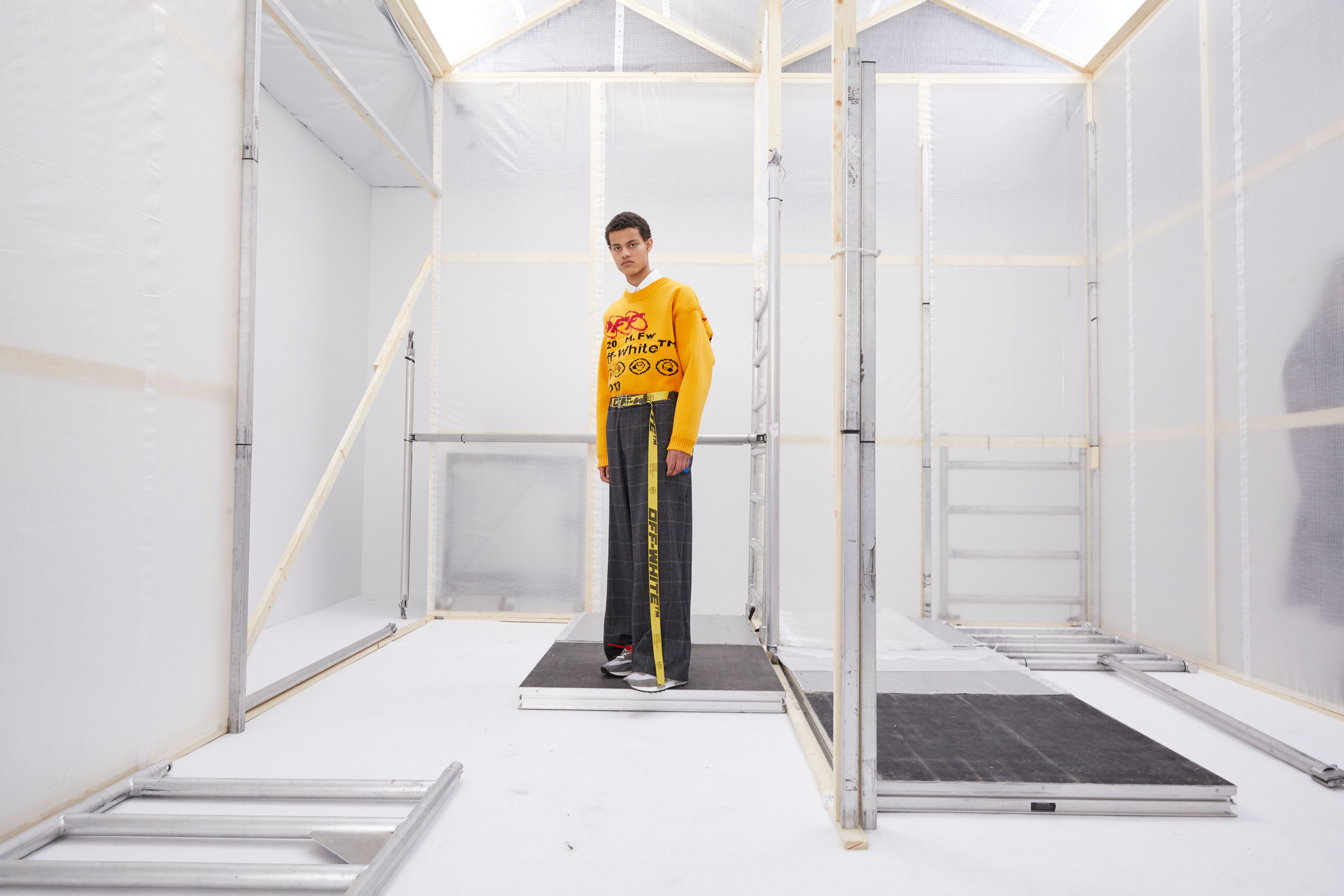 Off-White c/o Virgil Abloh mens AW20 lookbook art direction & set design, 2019.