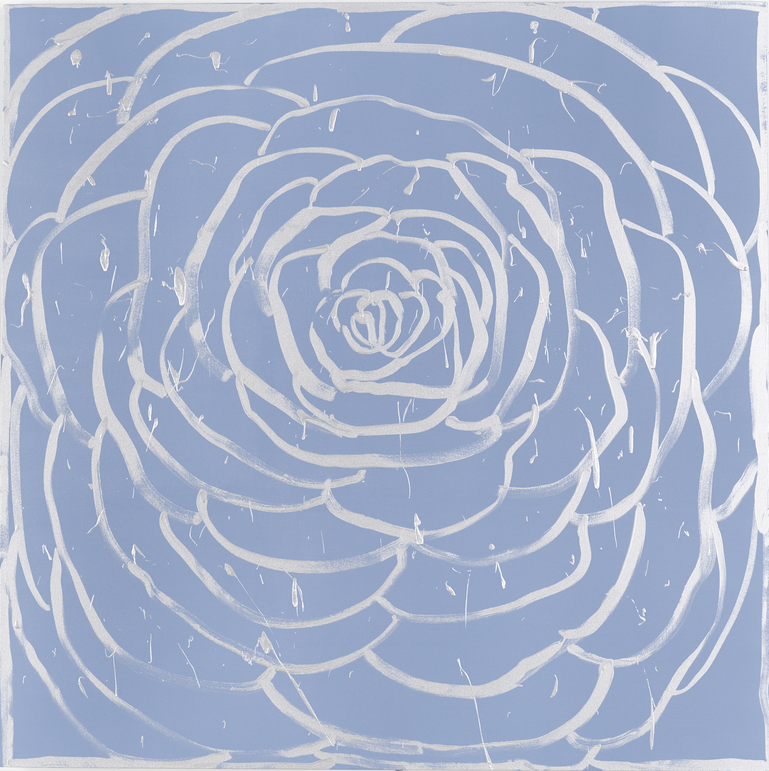 Ice Camellia, 2020, oil and acrylic on canvas, 60 x 60 in