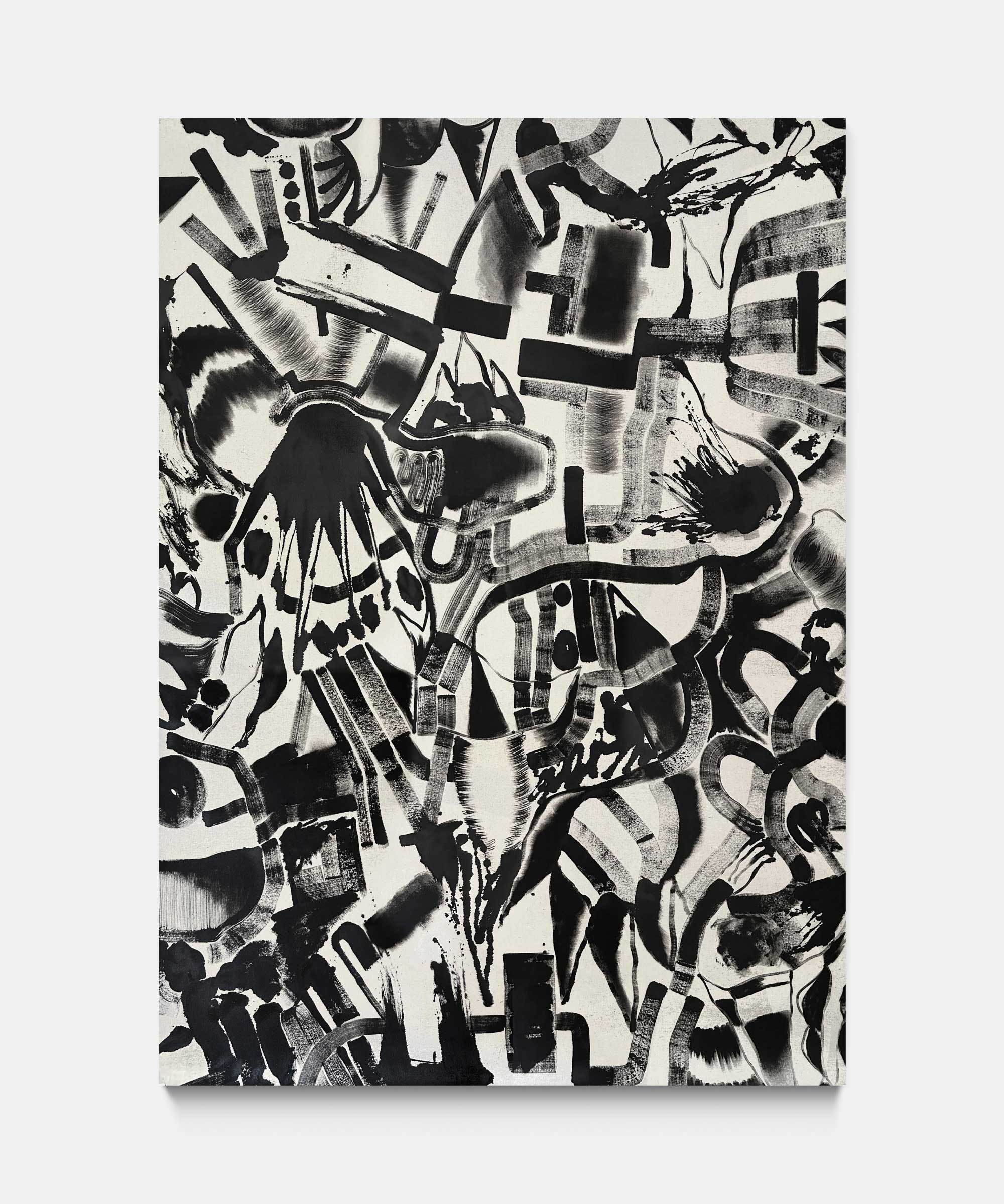 Untitled, 2023. Iron oxide on canvas. 195&#160;×&#160;275&#160;cm.