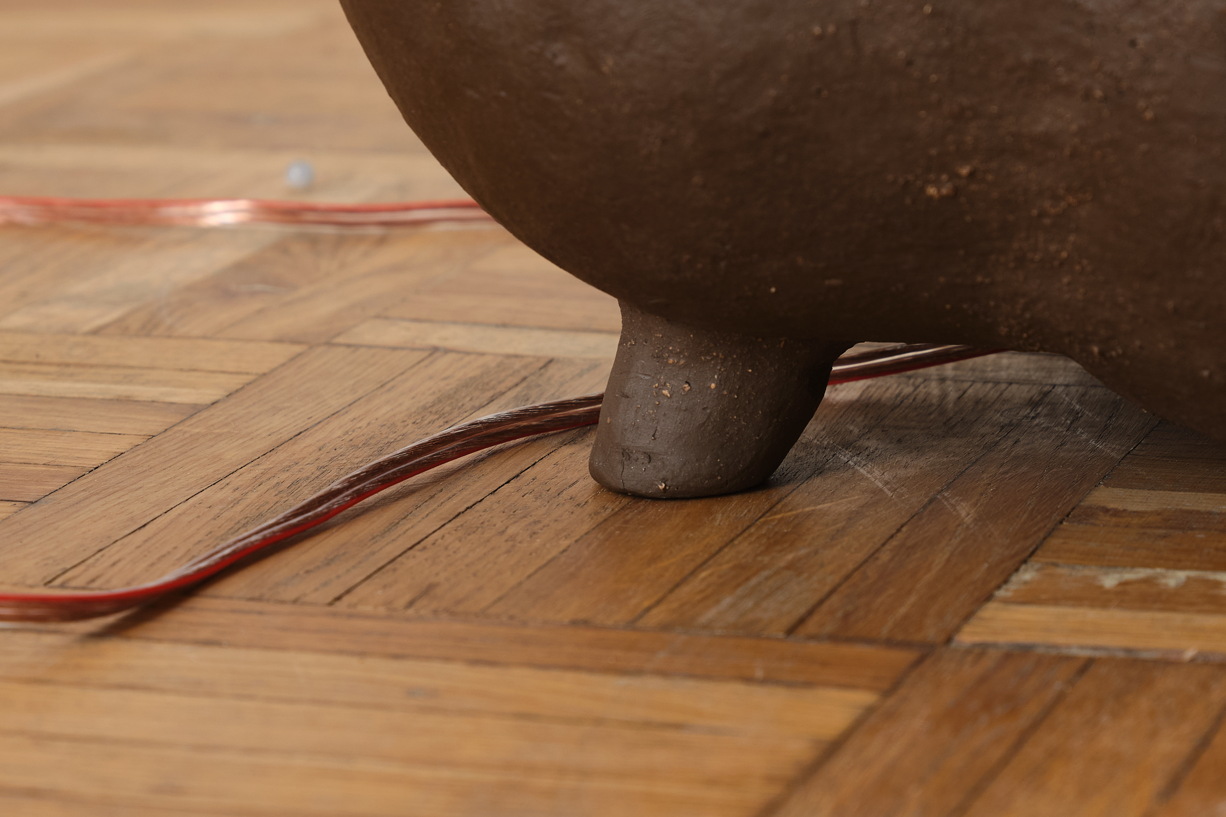 donna Kukama Alchemies for watermelon futures (South Africa) (2025) | Ceramic, speaker, audio, cables, approx. 20 x 30 x 30 cm (detail)