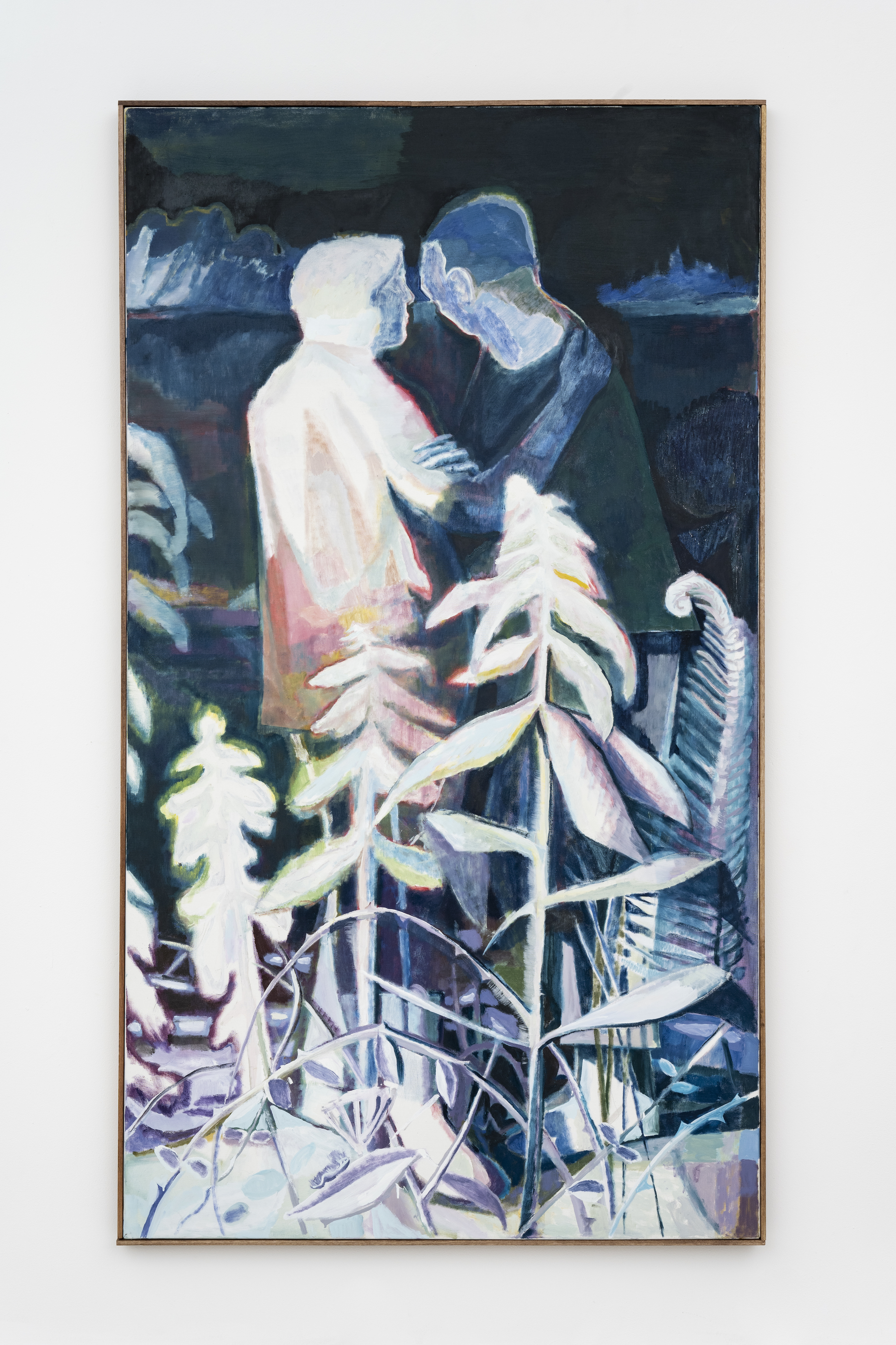 Blue Crystal Fire, Oil on canvas 180x100cm