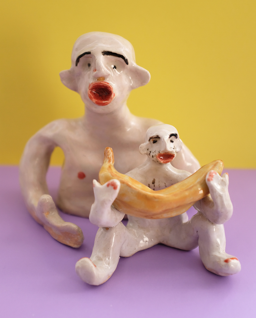 Walt and Rick (2018), glazed ceramics