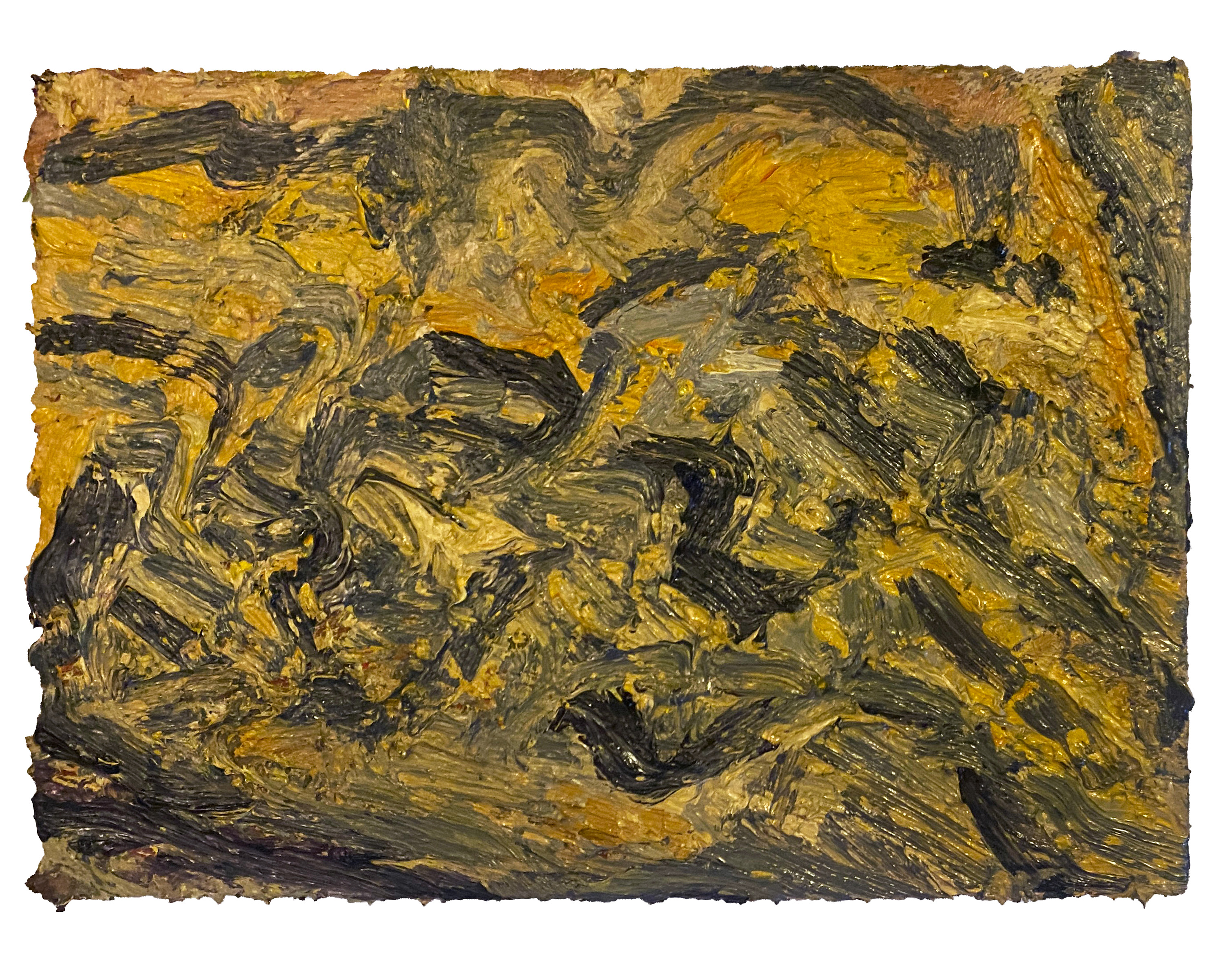 "warm granite research" - oil on board